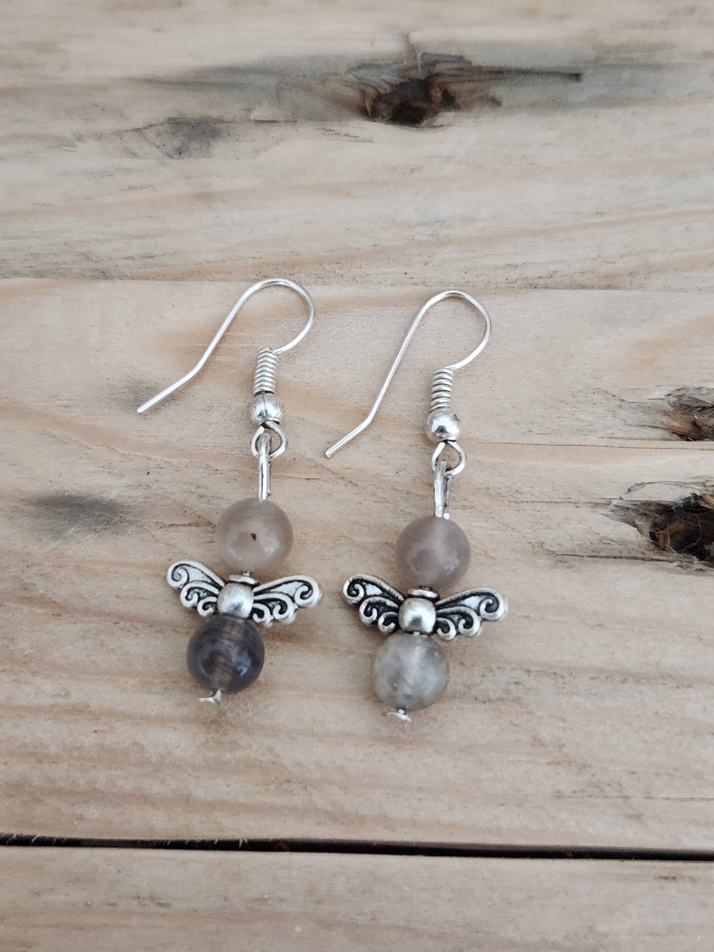 Boucles d'oreilles - Anges Pierre de lune