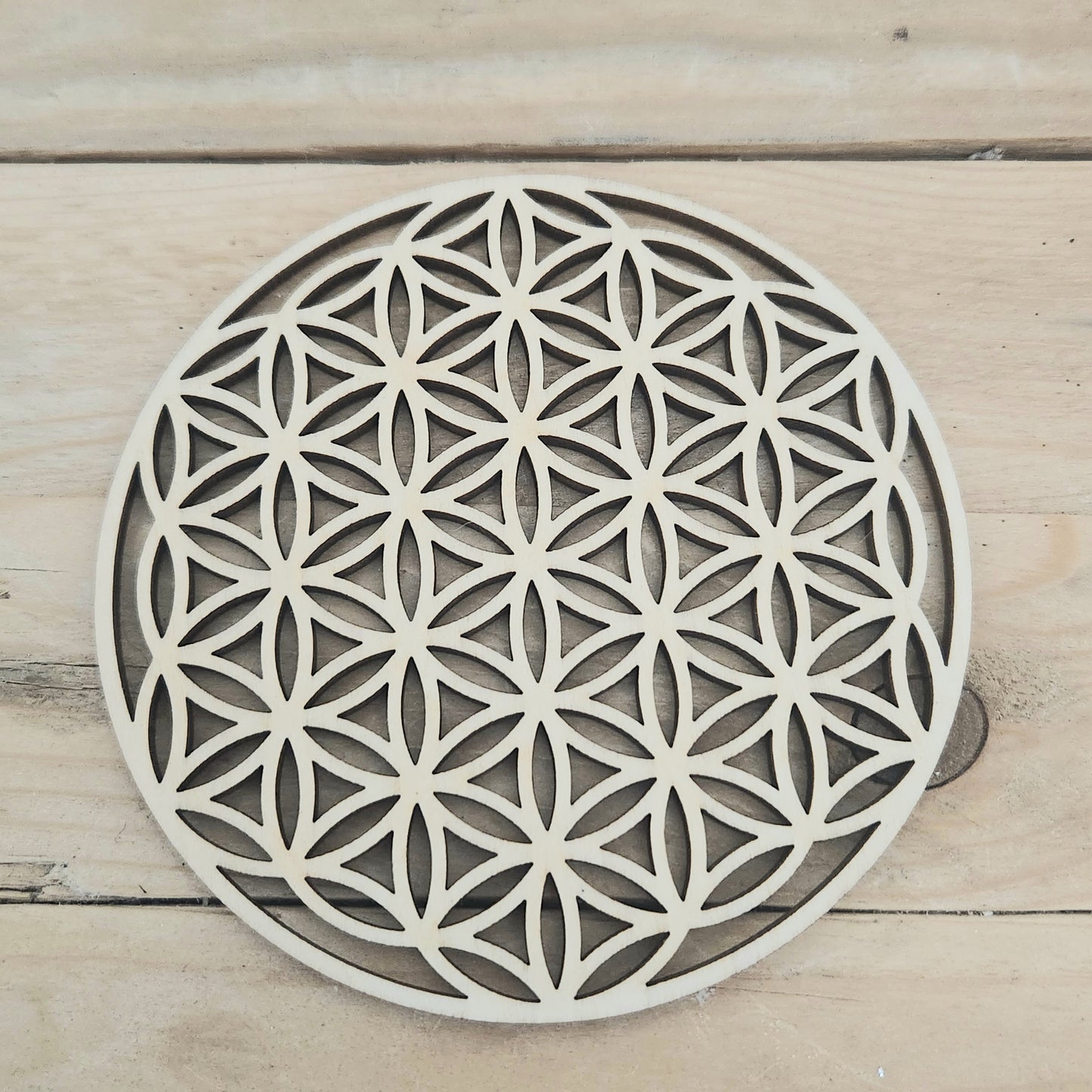 Plaque Bois - Fleur de vie