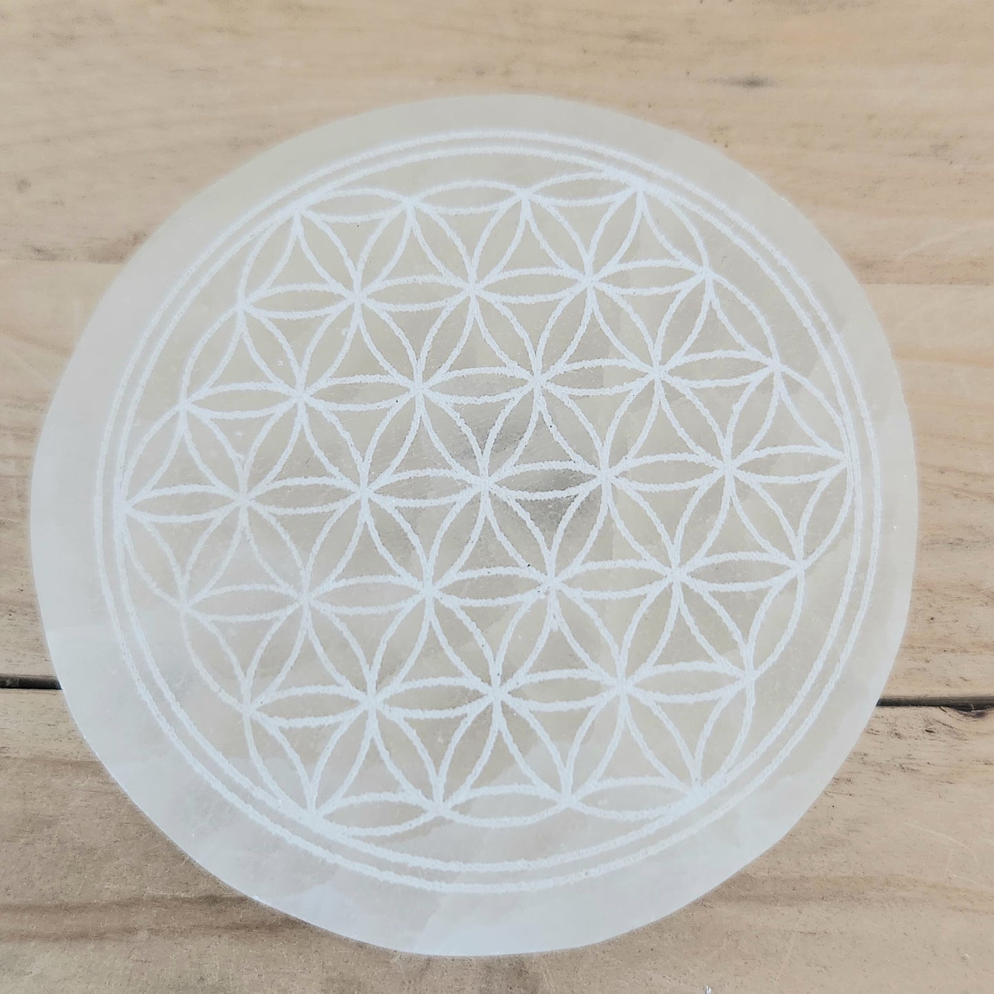 Plaque de Sélénite - Fleur de vie