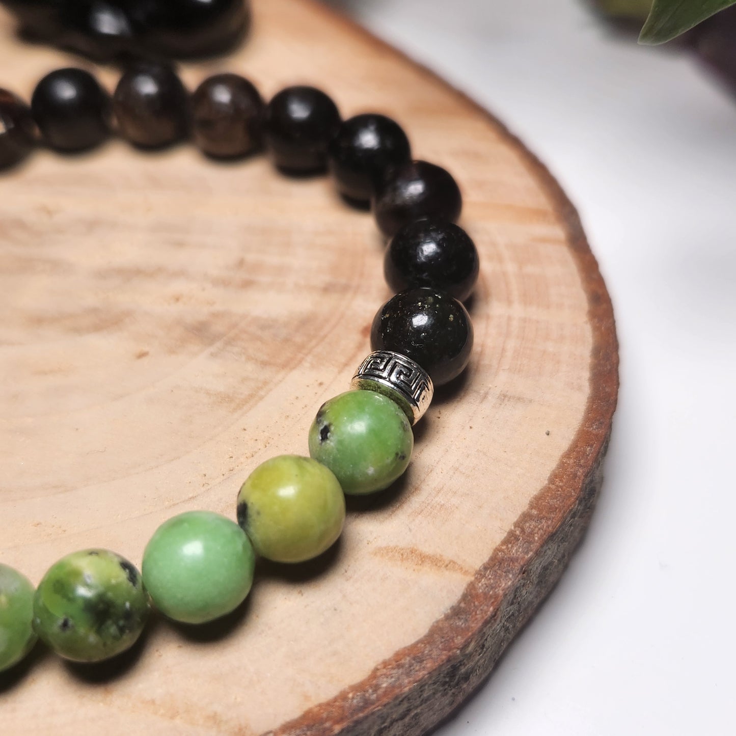Bracelet Biotite & Chrysoprase citron
