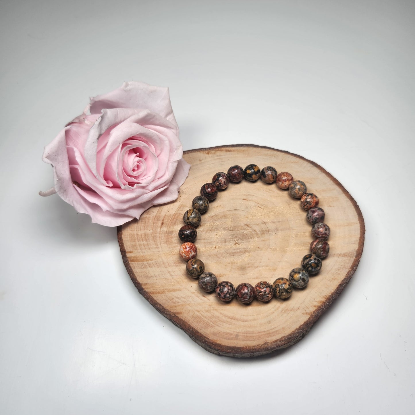 Bracelet Jaspe Léopard - Boules 08mm