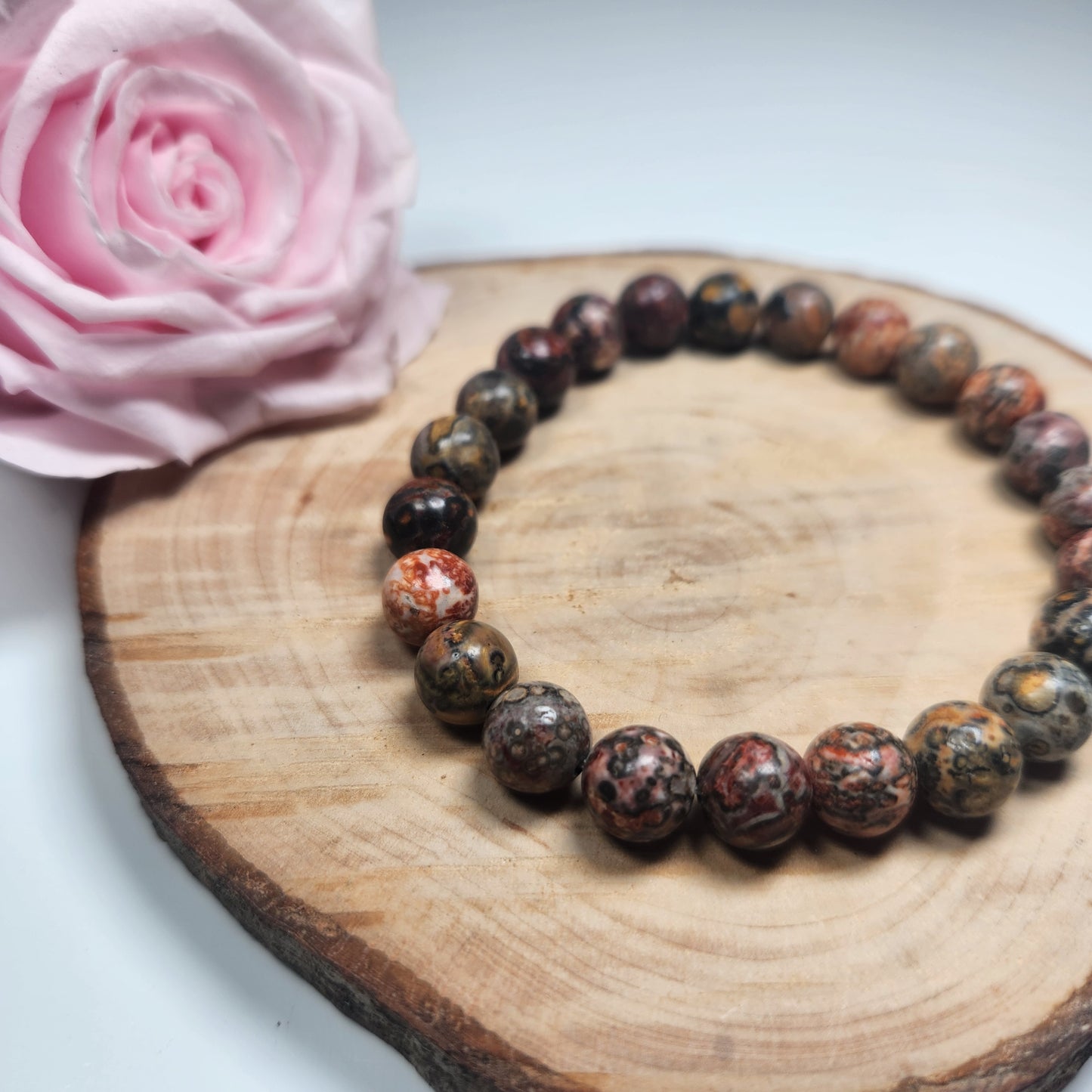 Bracelet Jaspe Léopard - Boules 08mm