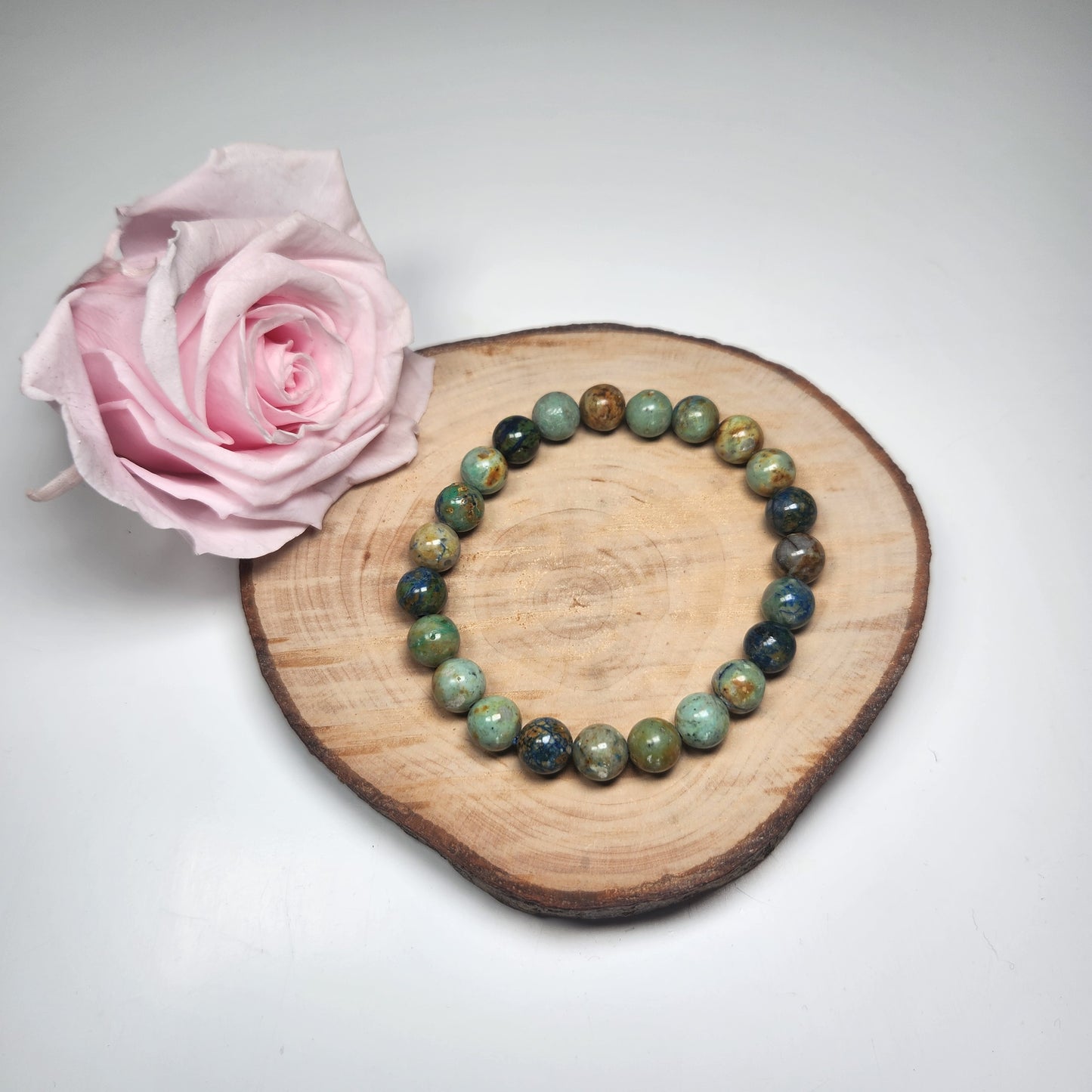 Bracelet Azurite Malachite Naturelle - Boules 08mm