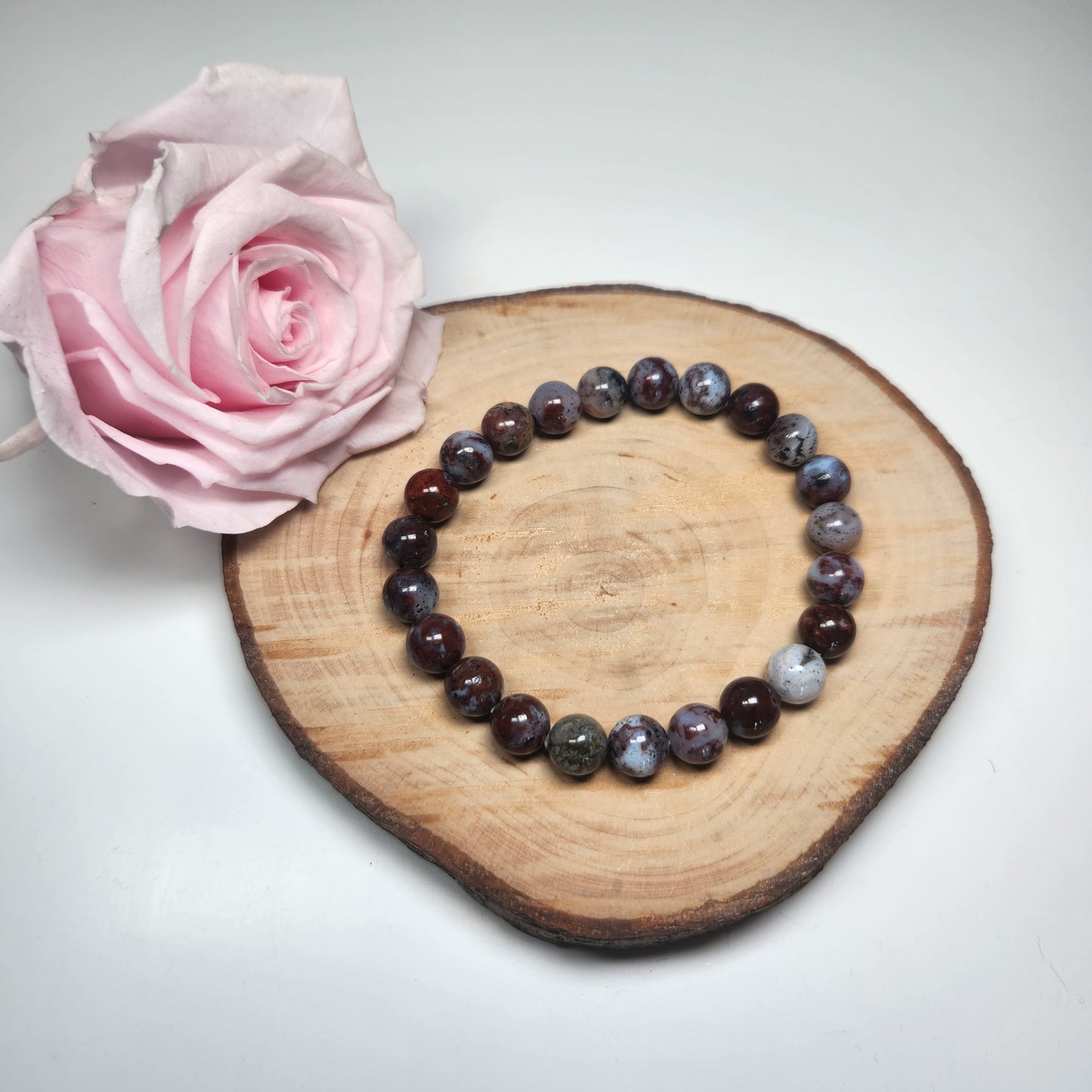 Bracelet Agate Crazy Lace Rouge - Boules 08mm