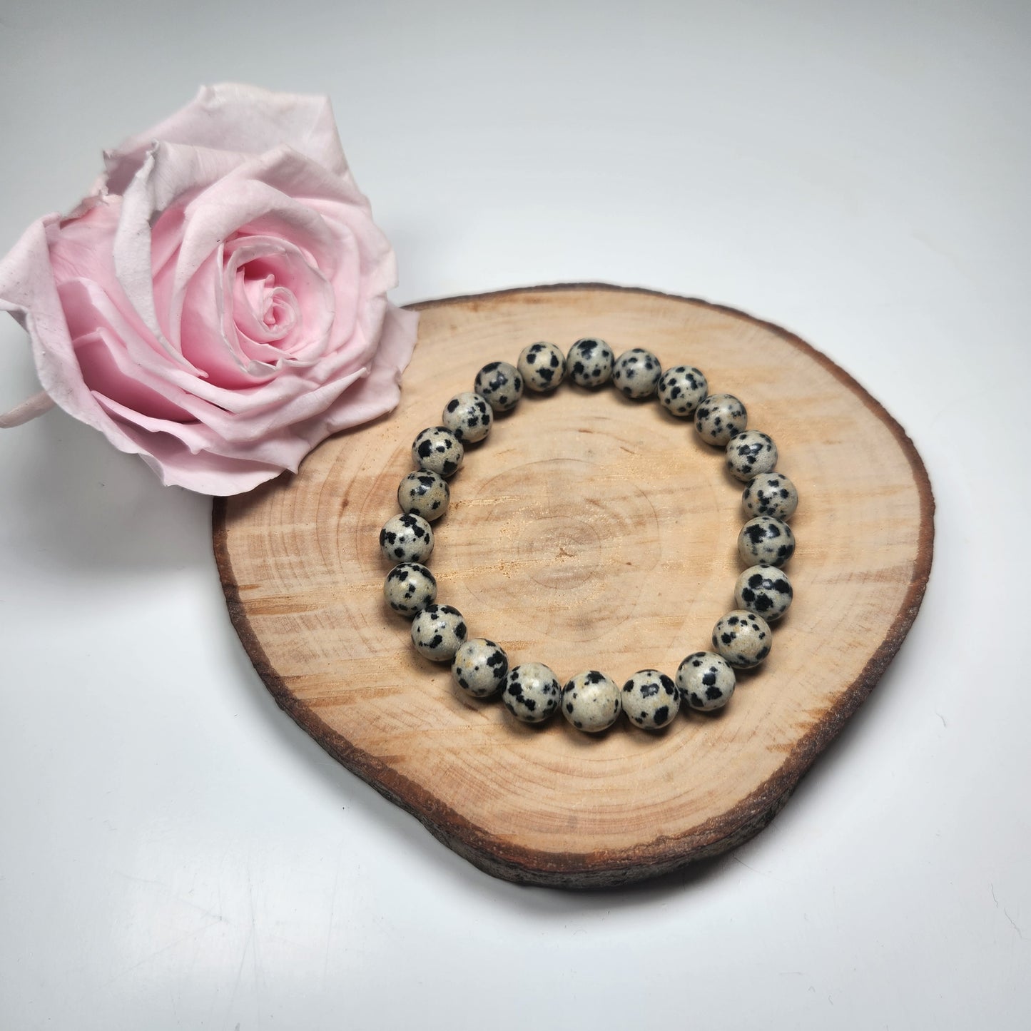 Bracelet Jaspe Dalmatien- Boules 08mm