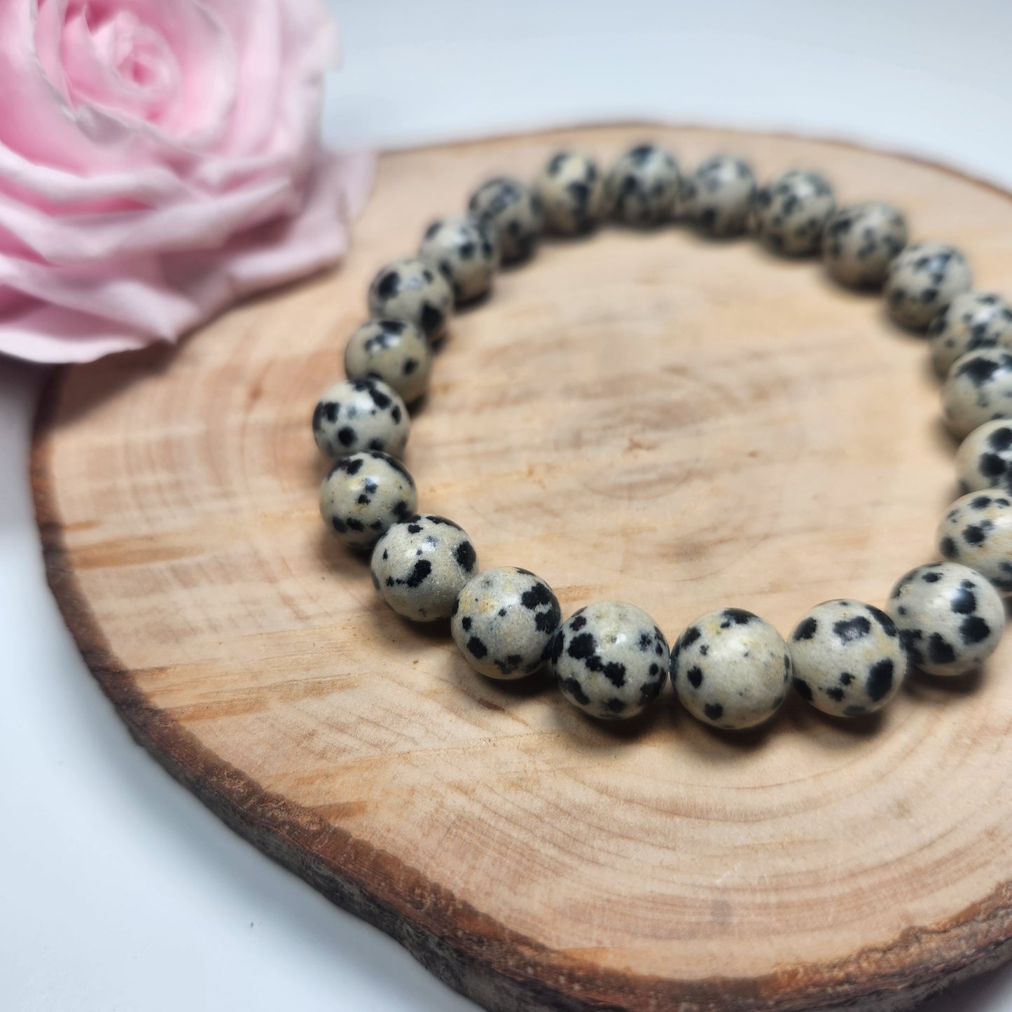 Bracelet Jaspe Dalmatien- Boules 08mm