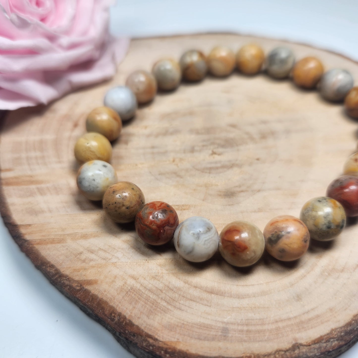 Bracelet Agate Crazy Lace - Boules 08mm