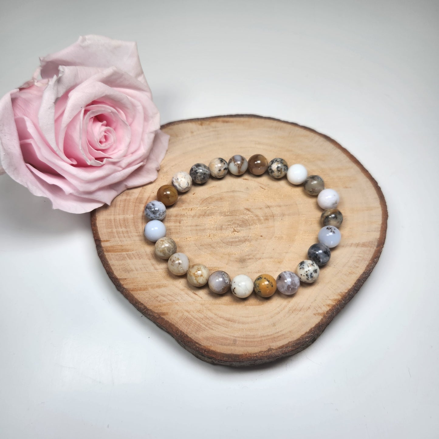 Bracelet Agate Dendrite - Boules 08mm