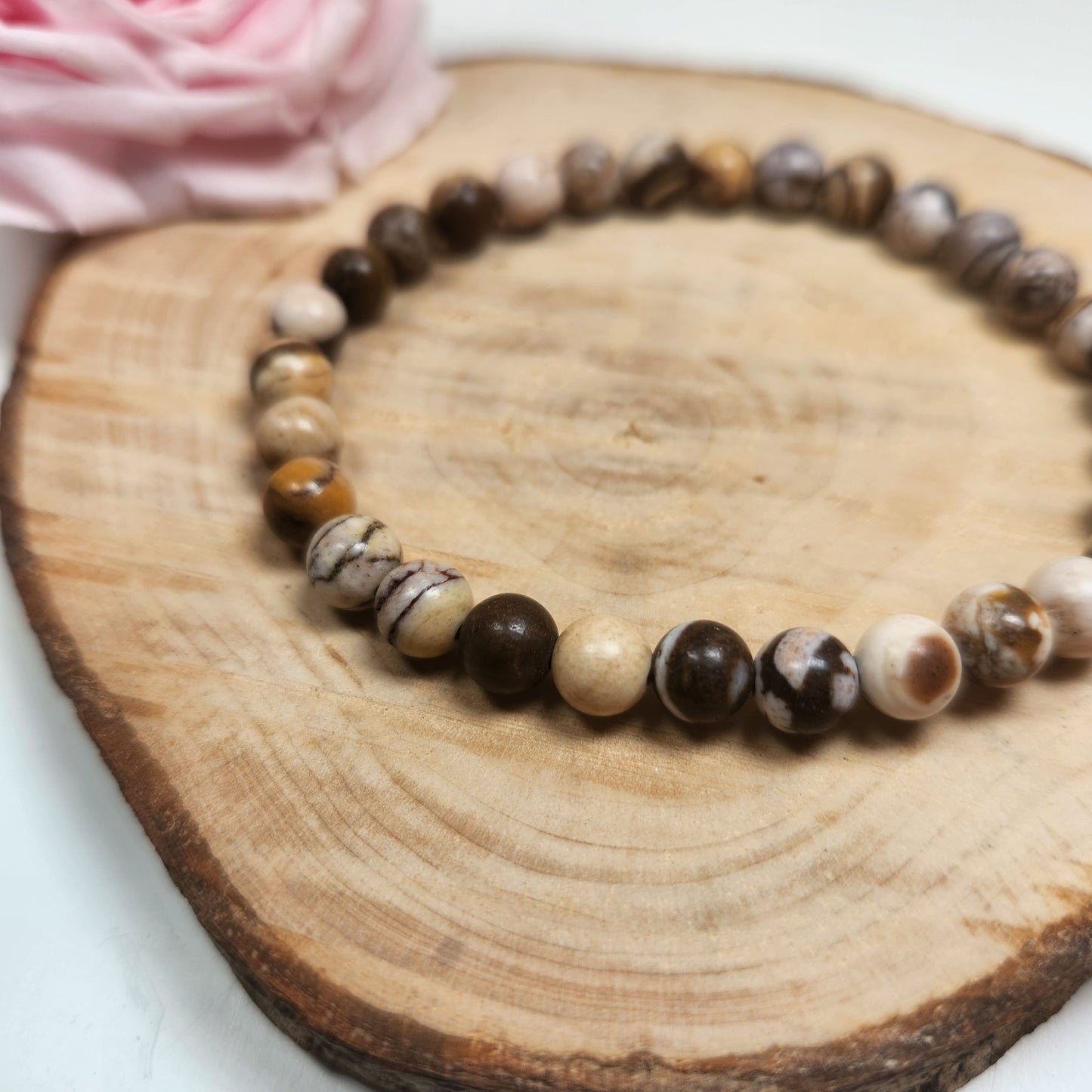 Bracelet Jaspe Brun - Boules 06mm