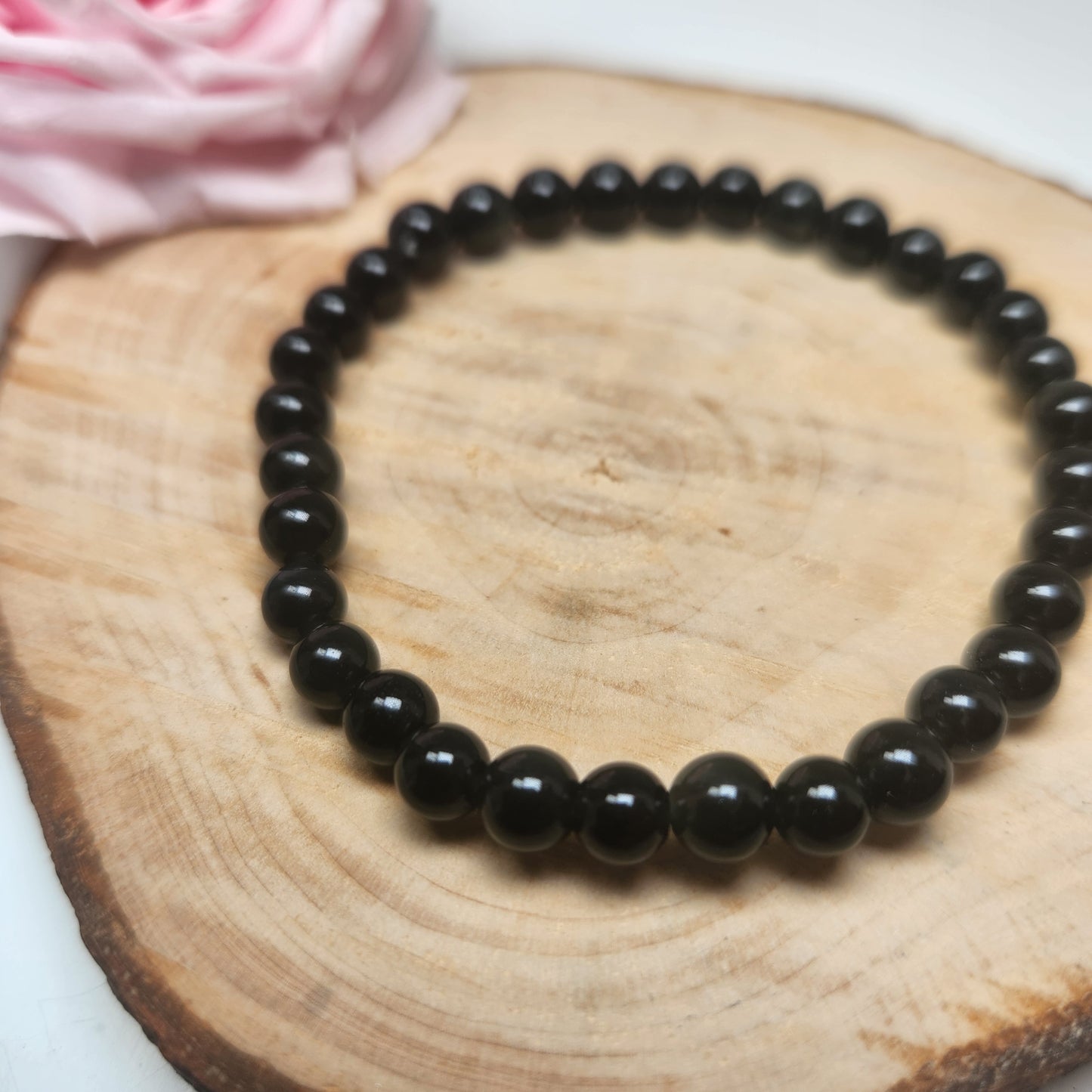 Bracelet Obsidienne Oeil Céleste - Boules 06mm