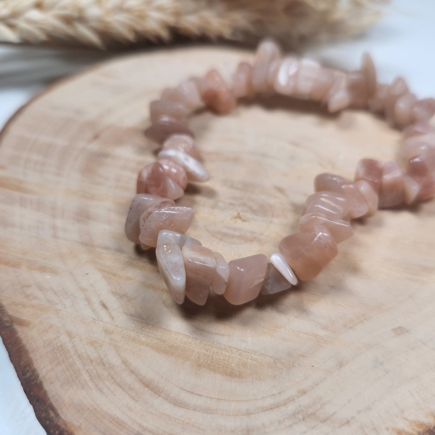 Bracelet Pierre de lune rose - Baroque