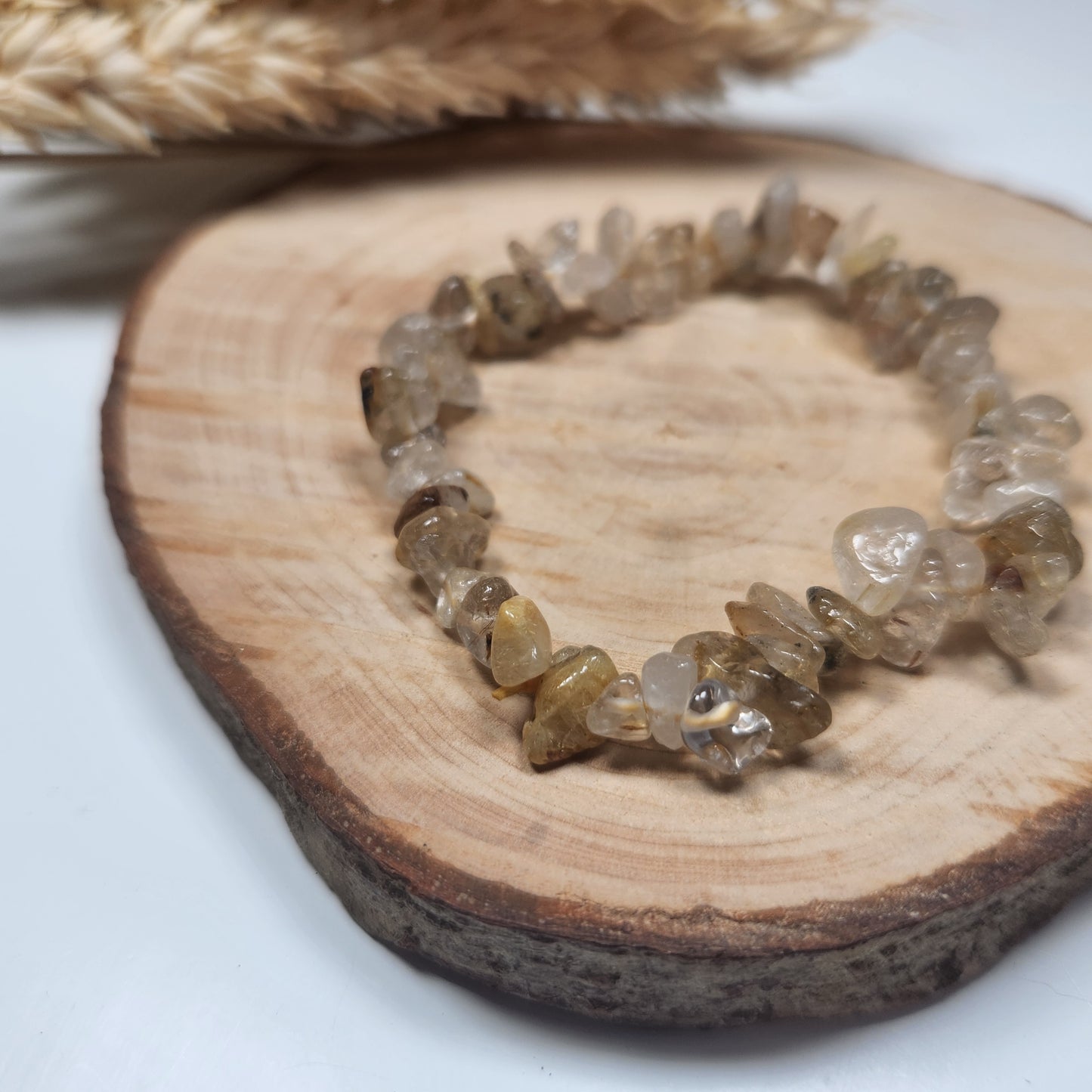 Bracelet Cristal de roche rutile - Baroque