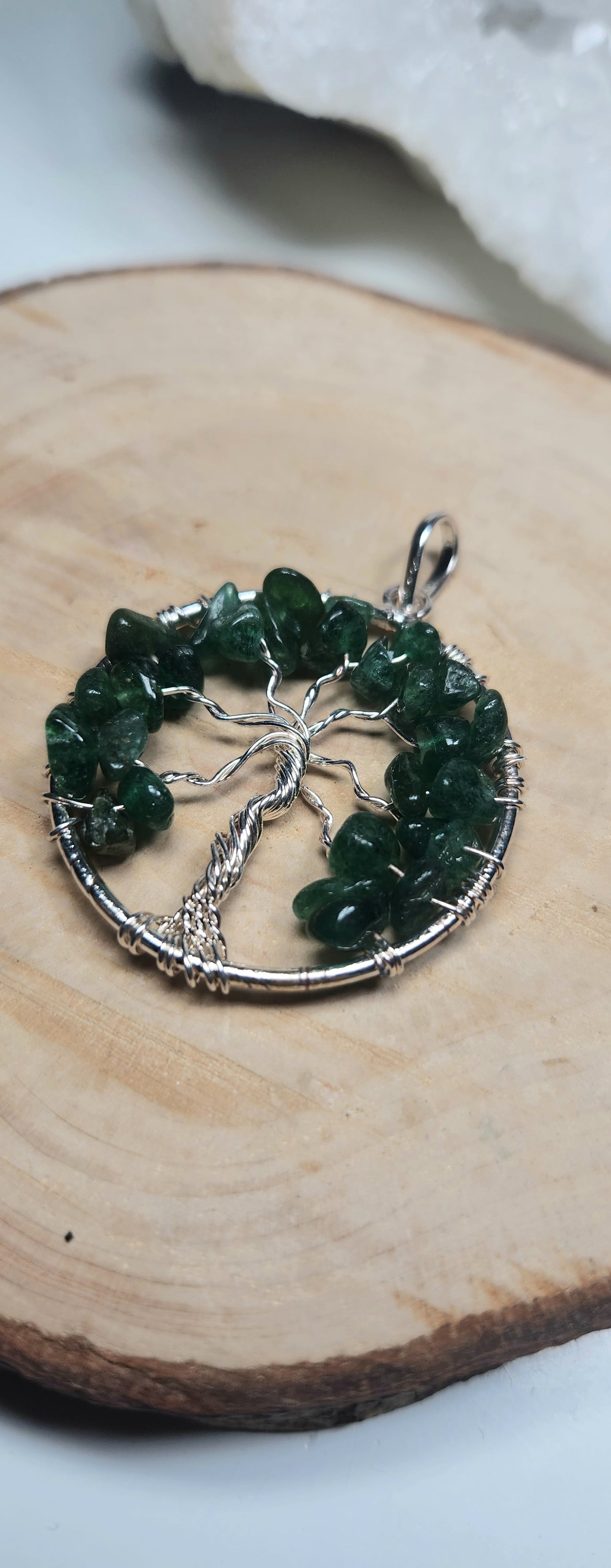 Pendentif Arbre de Vie - Aventurine Verte