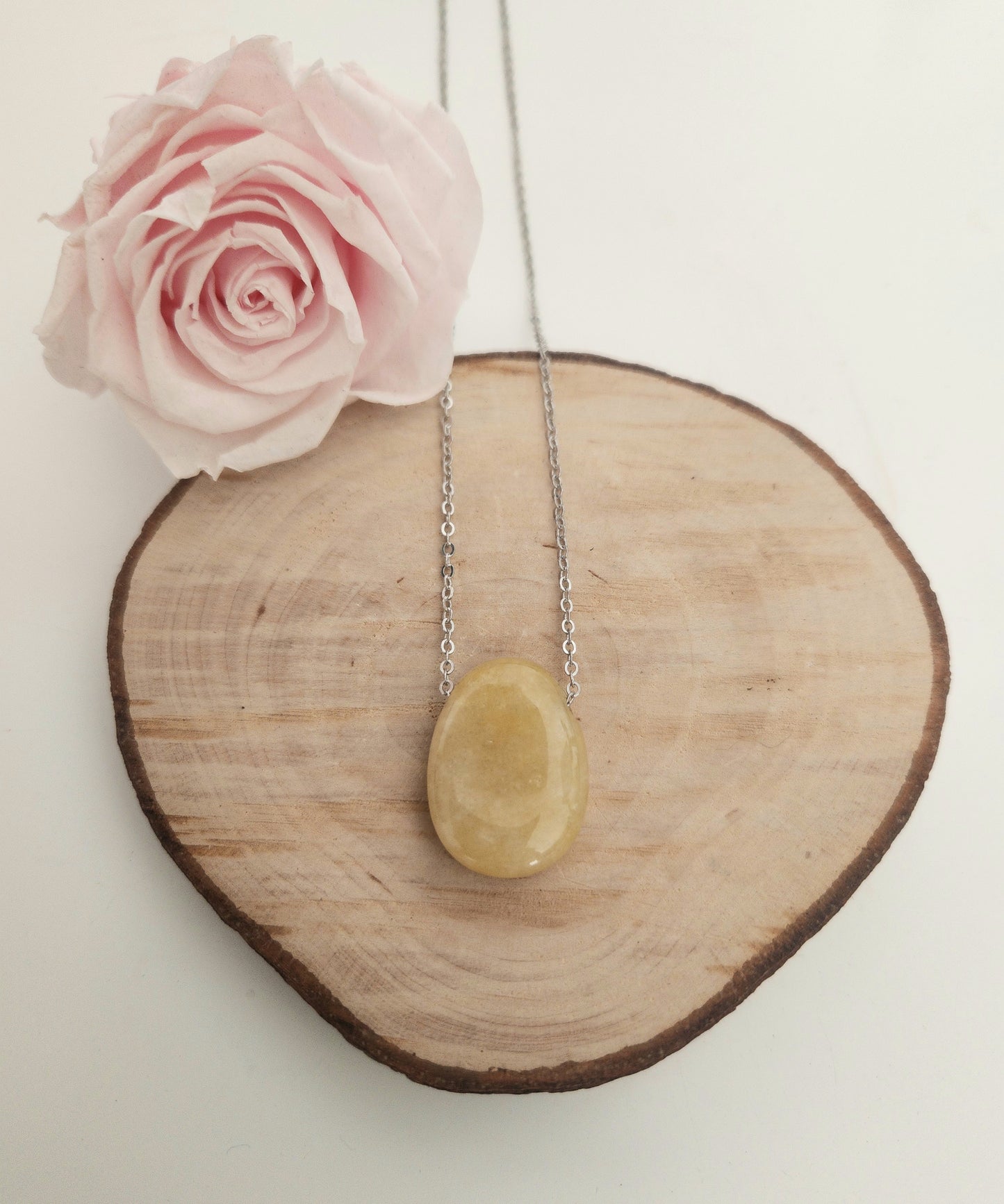 Pendentif pierre percée - Aventurine jaune