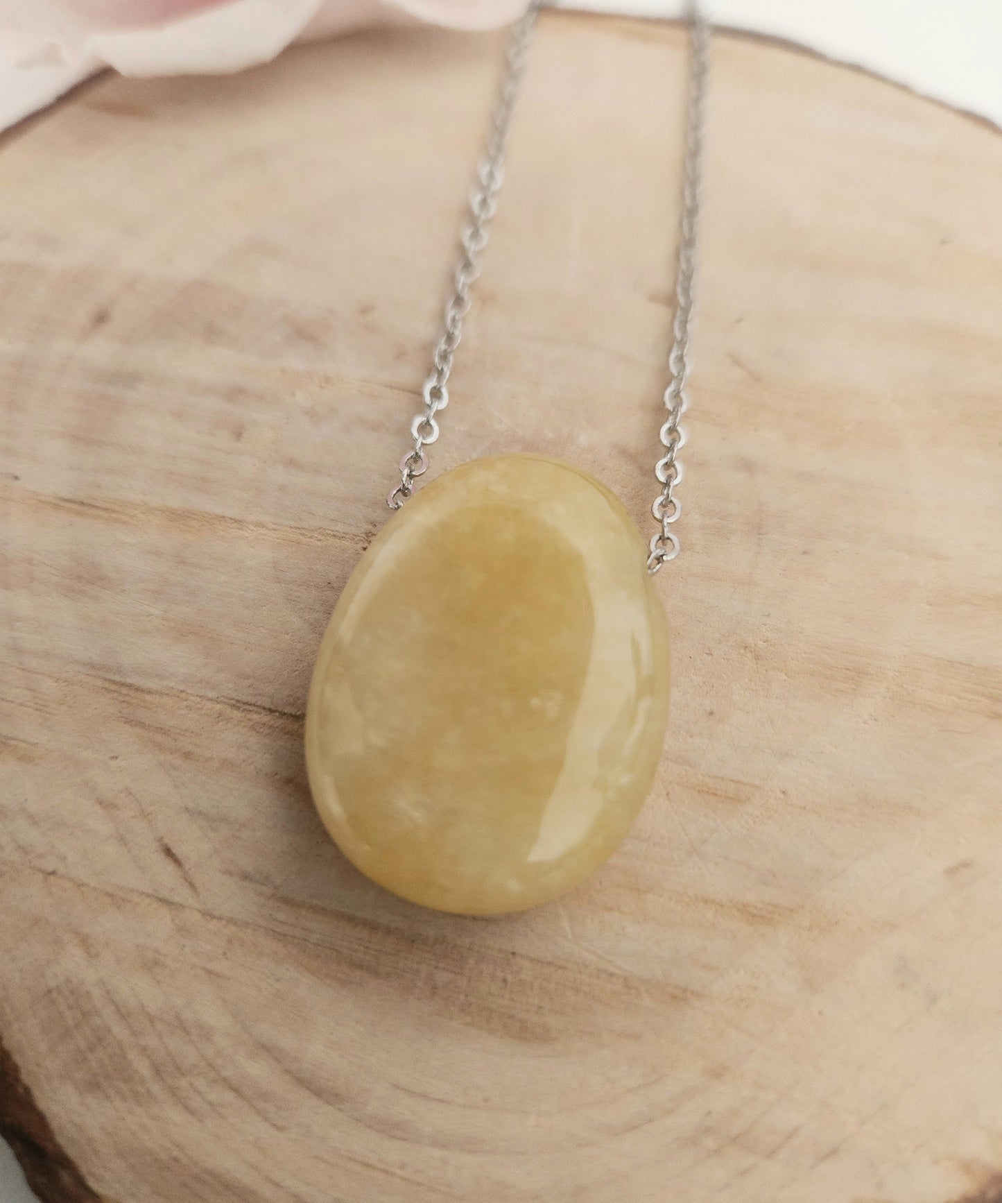 Pendentif pierre percée - Aventurine jaune