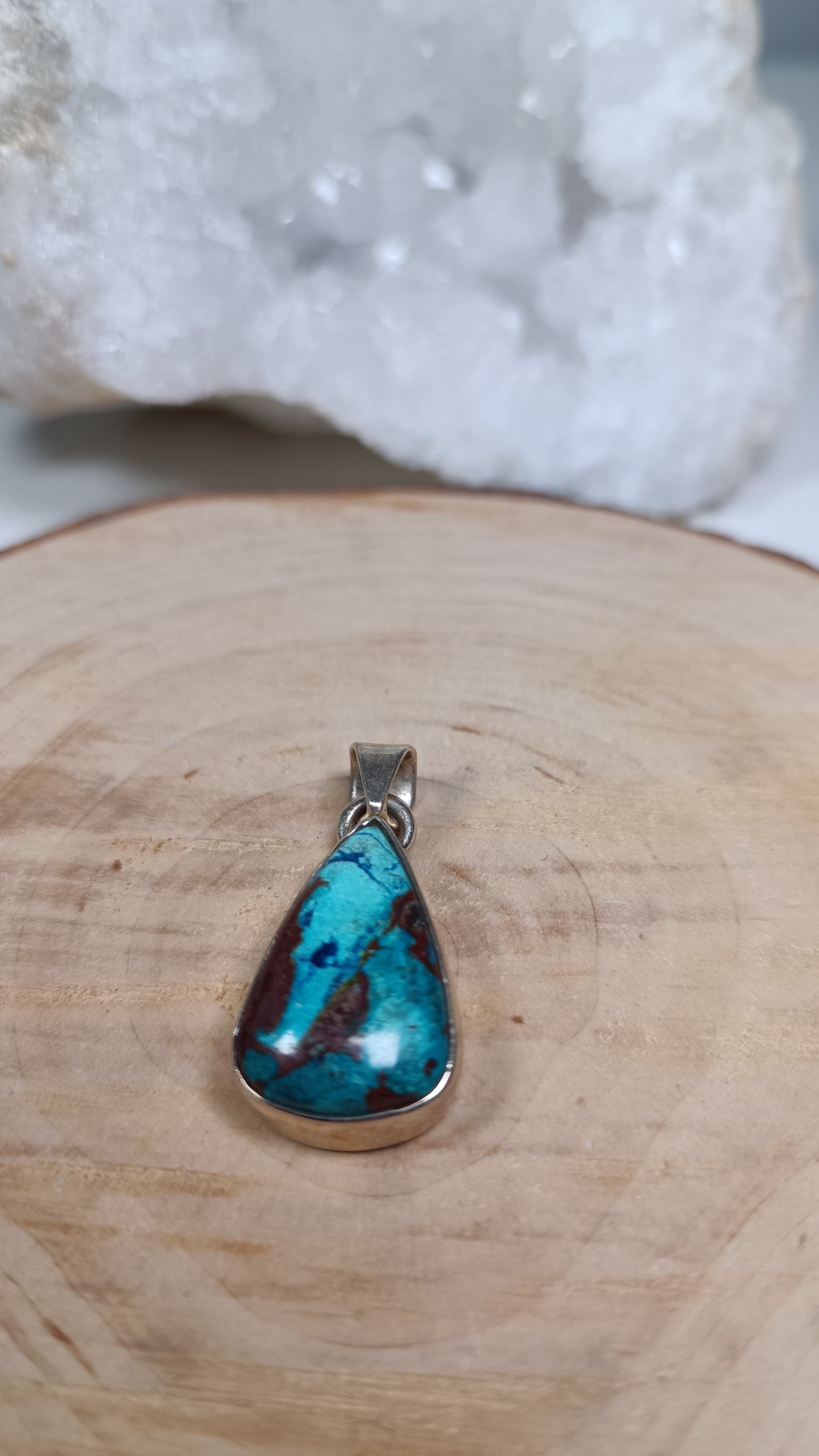 Pendentif Goutte Chrysocolle - Argent 925