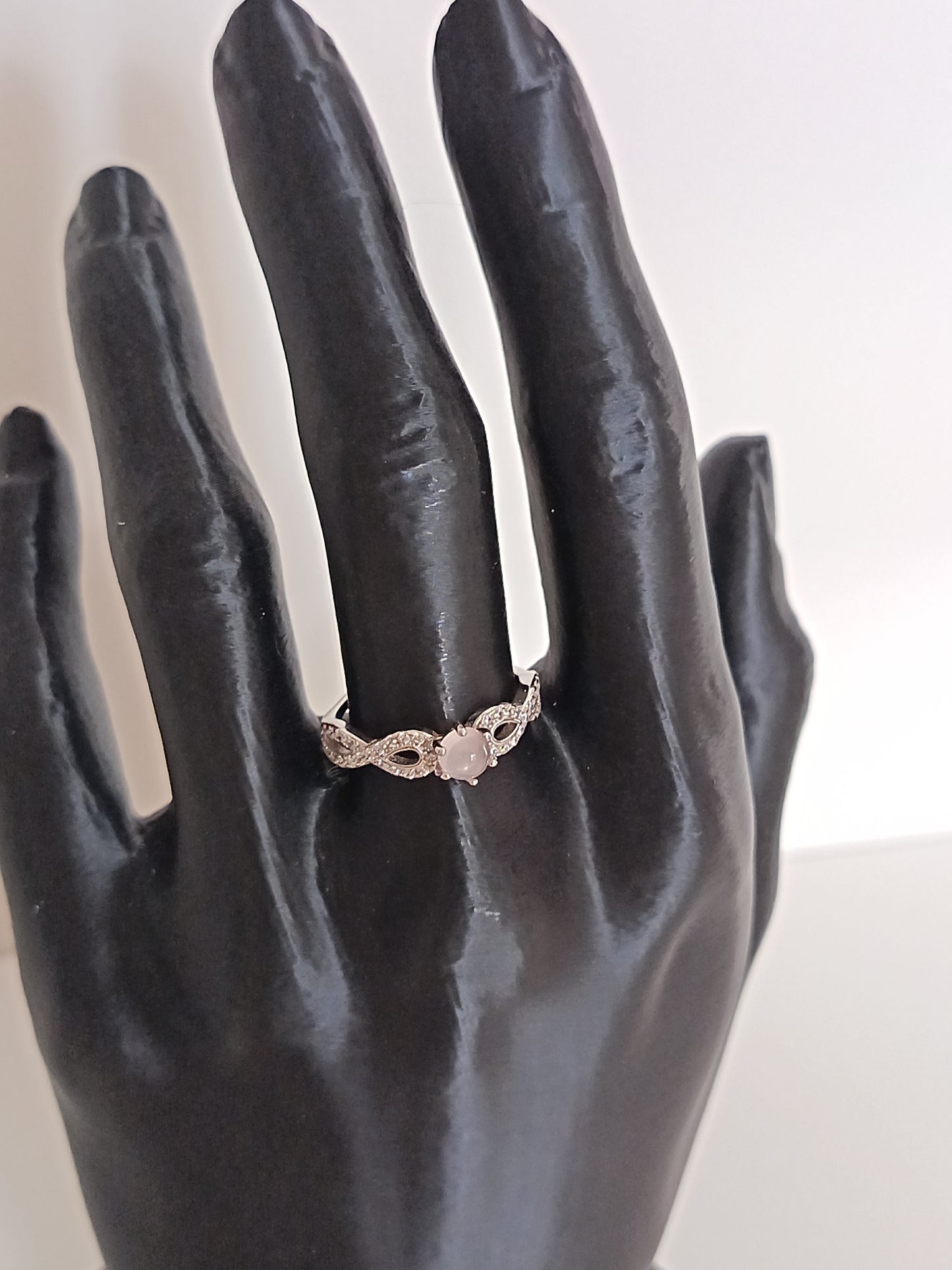 Bague Quartz Rose - Argent 925 Réglable