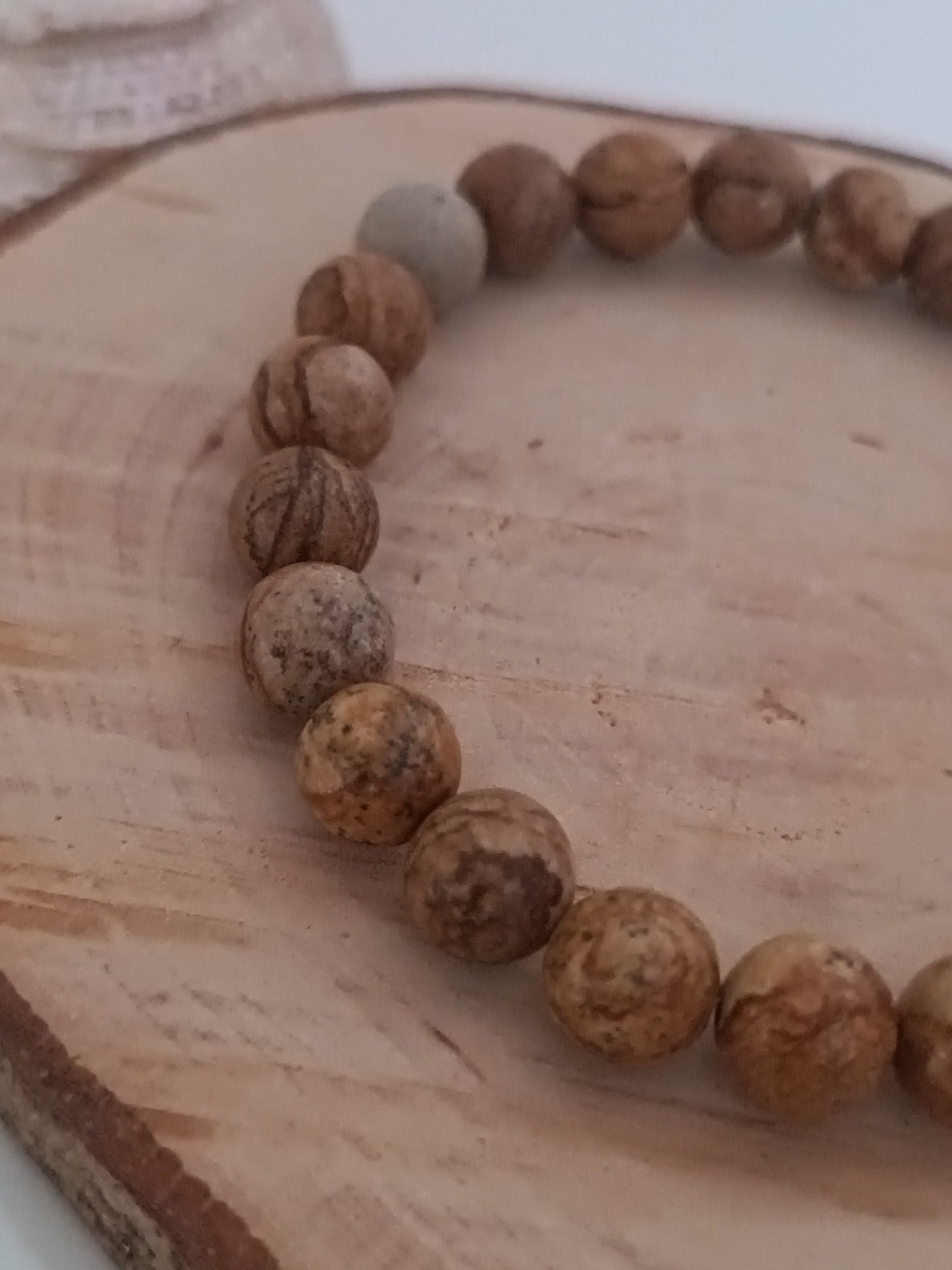 Bracelet Jaspe Paysage - Boules 08 mm