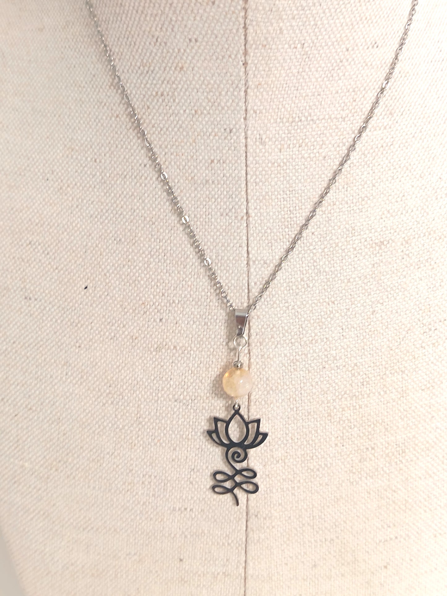 Pendentif Lotus - Citrine