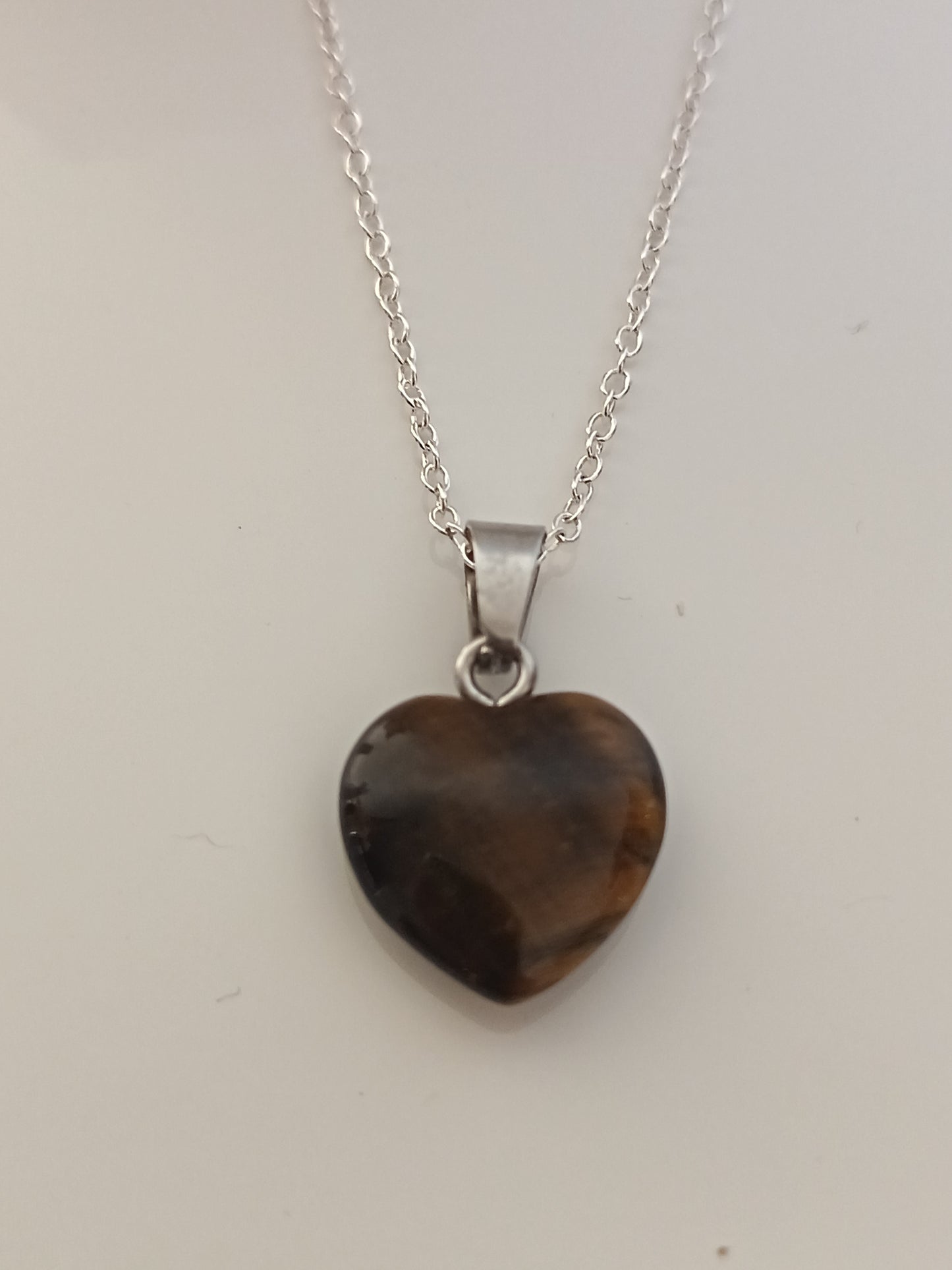 Pendentif Coeur - Œil de Tigre