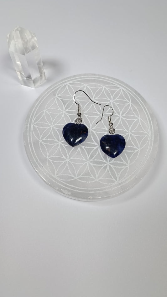 Boucles d'oreilles Cœur Sodalite