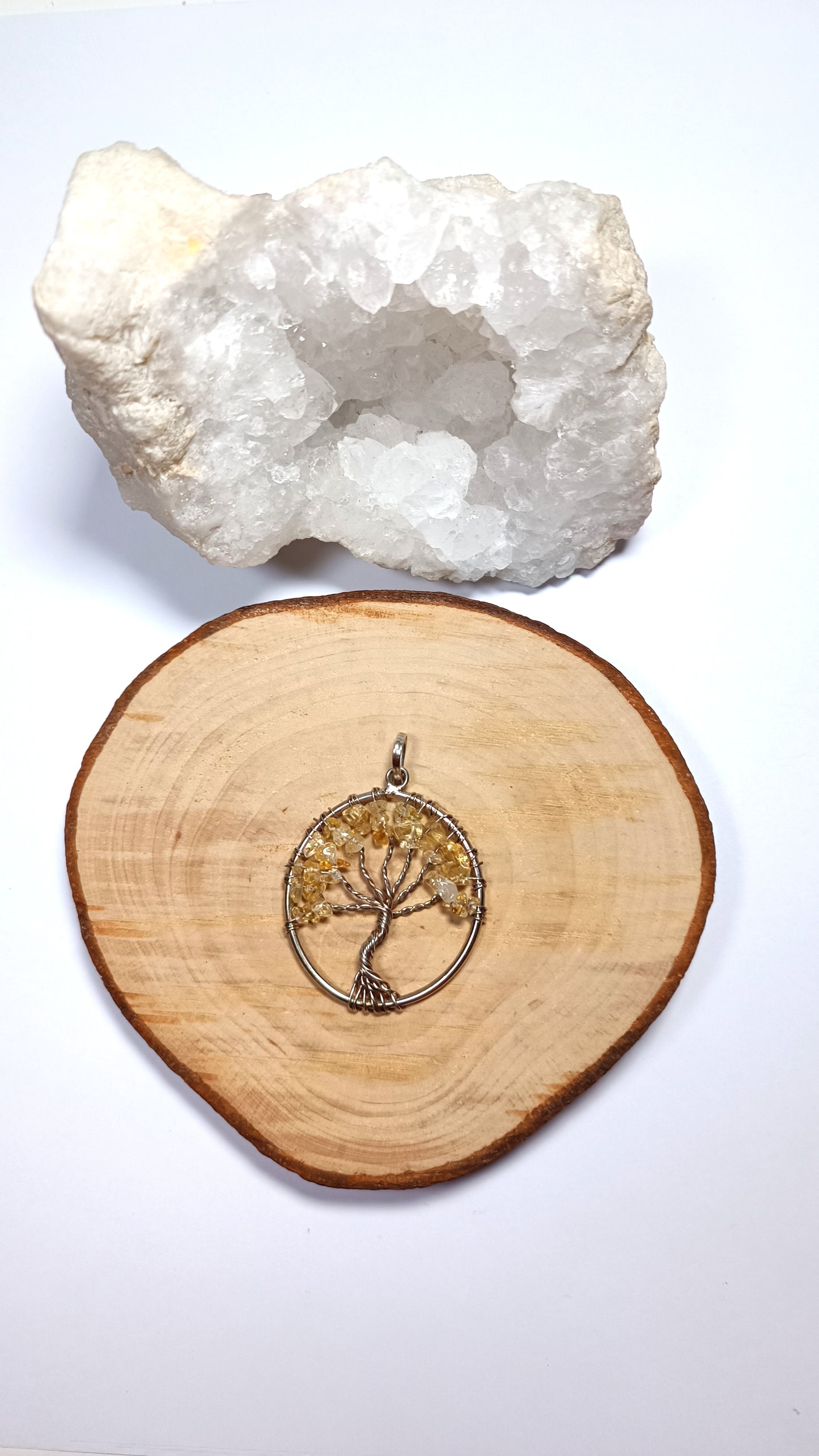 Pendentif Arbre de Vie - Citrine Chauffée