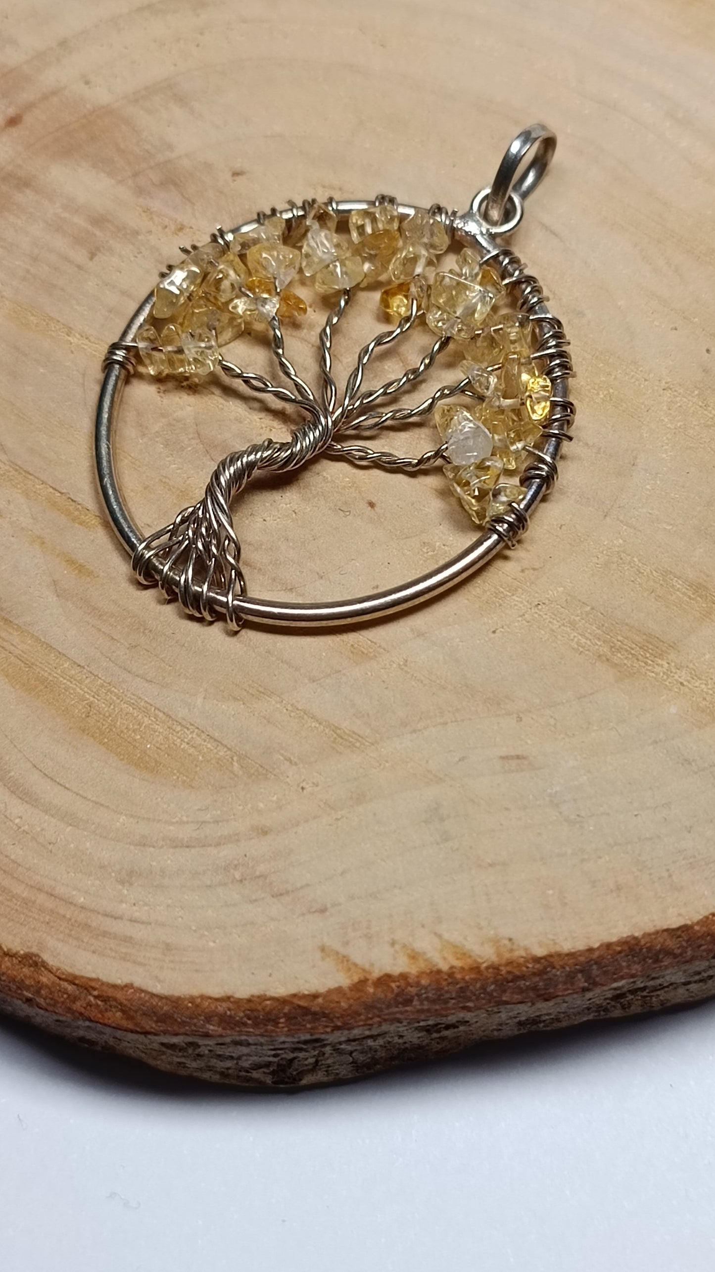 Pendentif Arbre de Vie - Citrine Chauffée