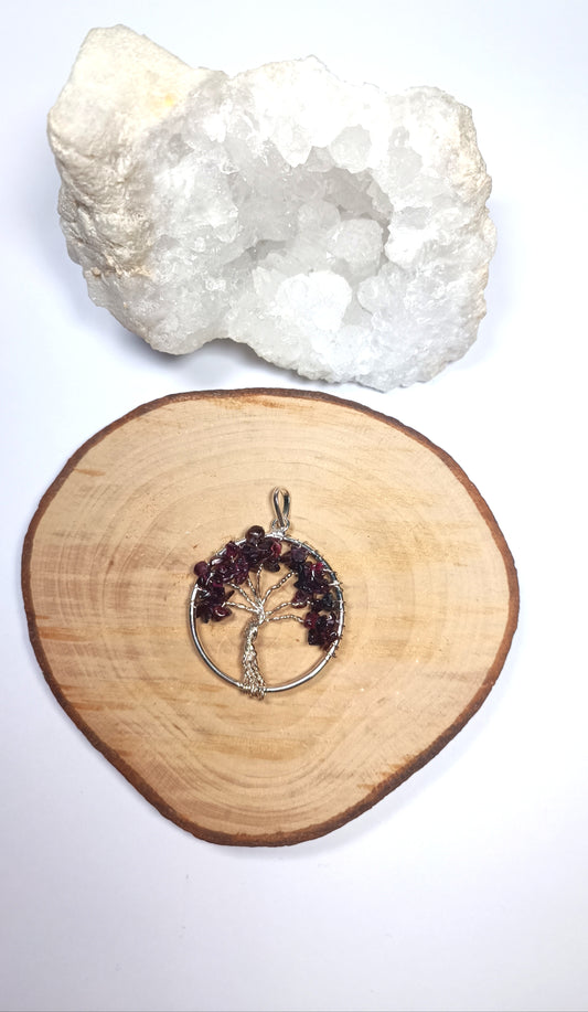 Pendentif Arbre de Vie - Grenat