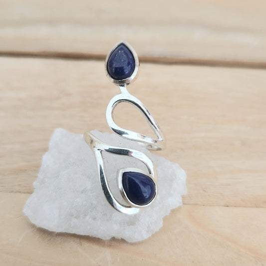 Bague Elégance Lapis-Lazuli - Argent 925 Réglable