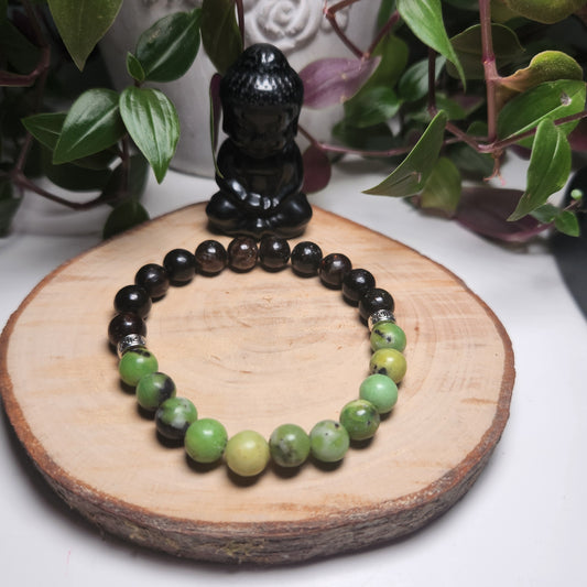 Bracelet Biotite & Chrysoprase citron