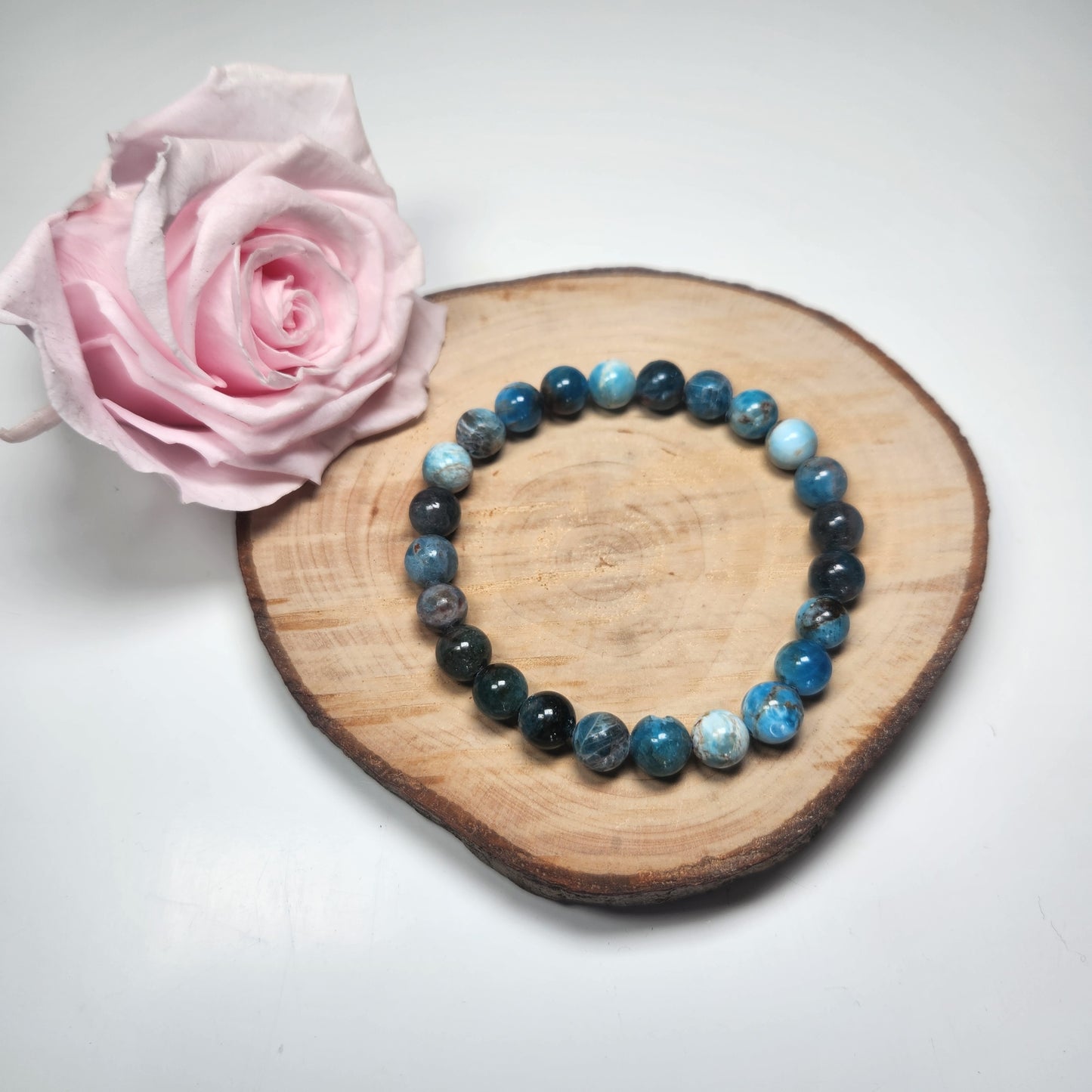 Bracelet Apatite Bleue - Boules 08mm