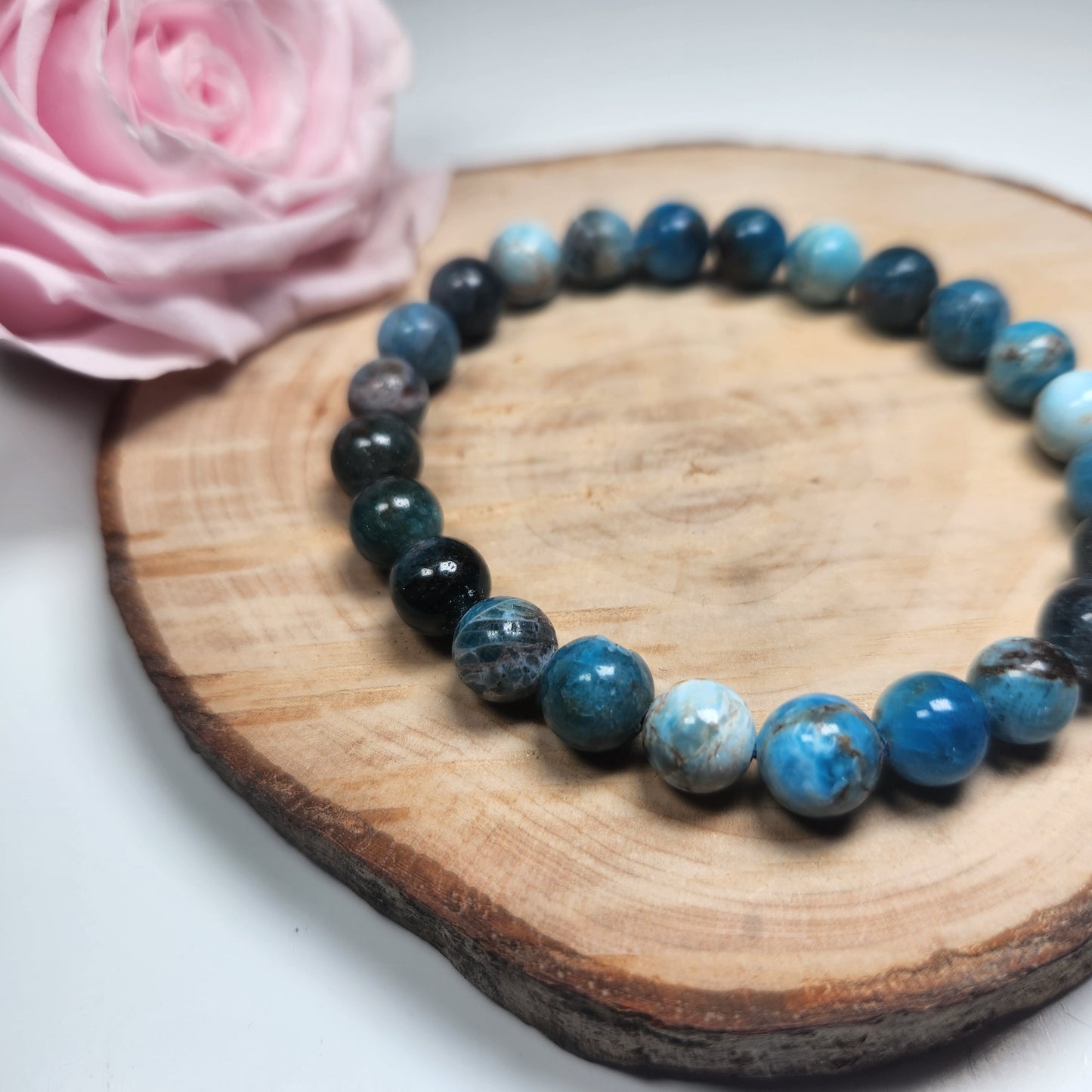 Bracelet Apatite Bleue - Boules 08mm