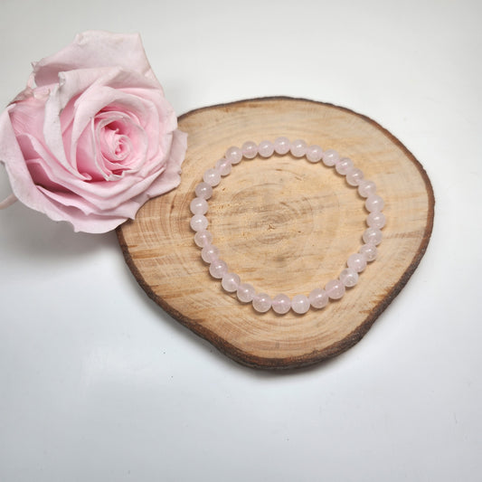 Bracelet Quartz Rose - Boules 06mm