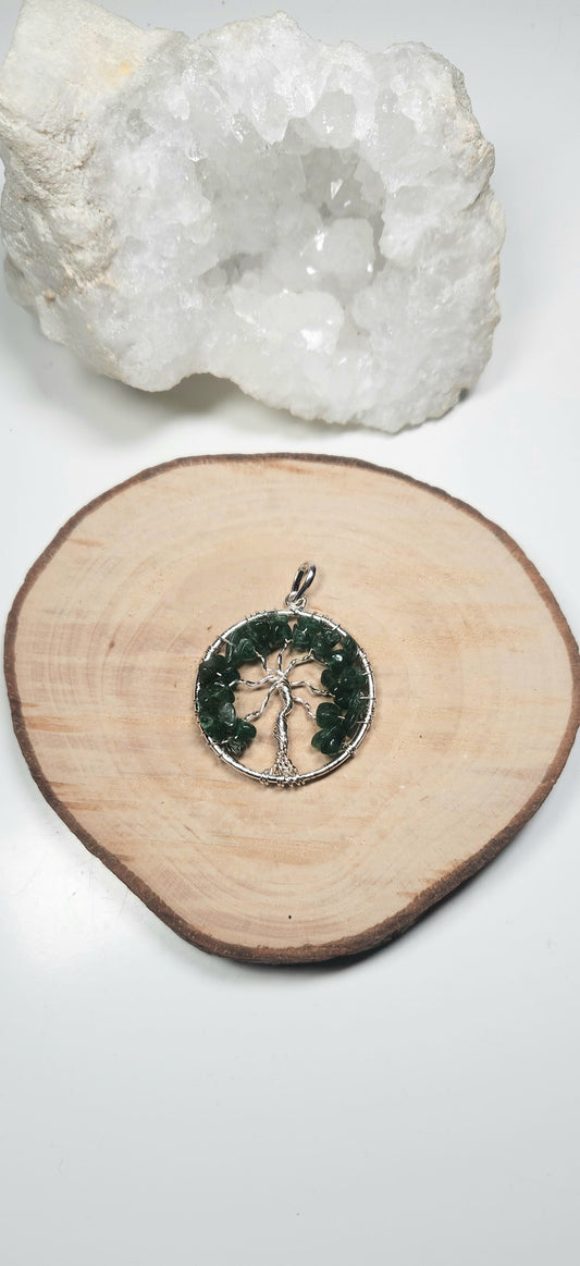 Pendentif Arbre de Vie - Aventurine Verte