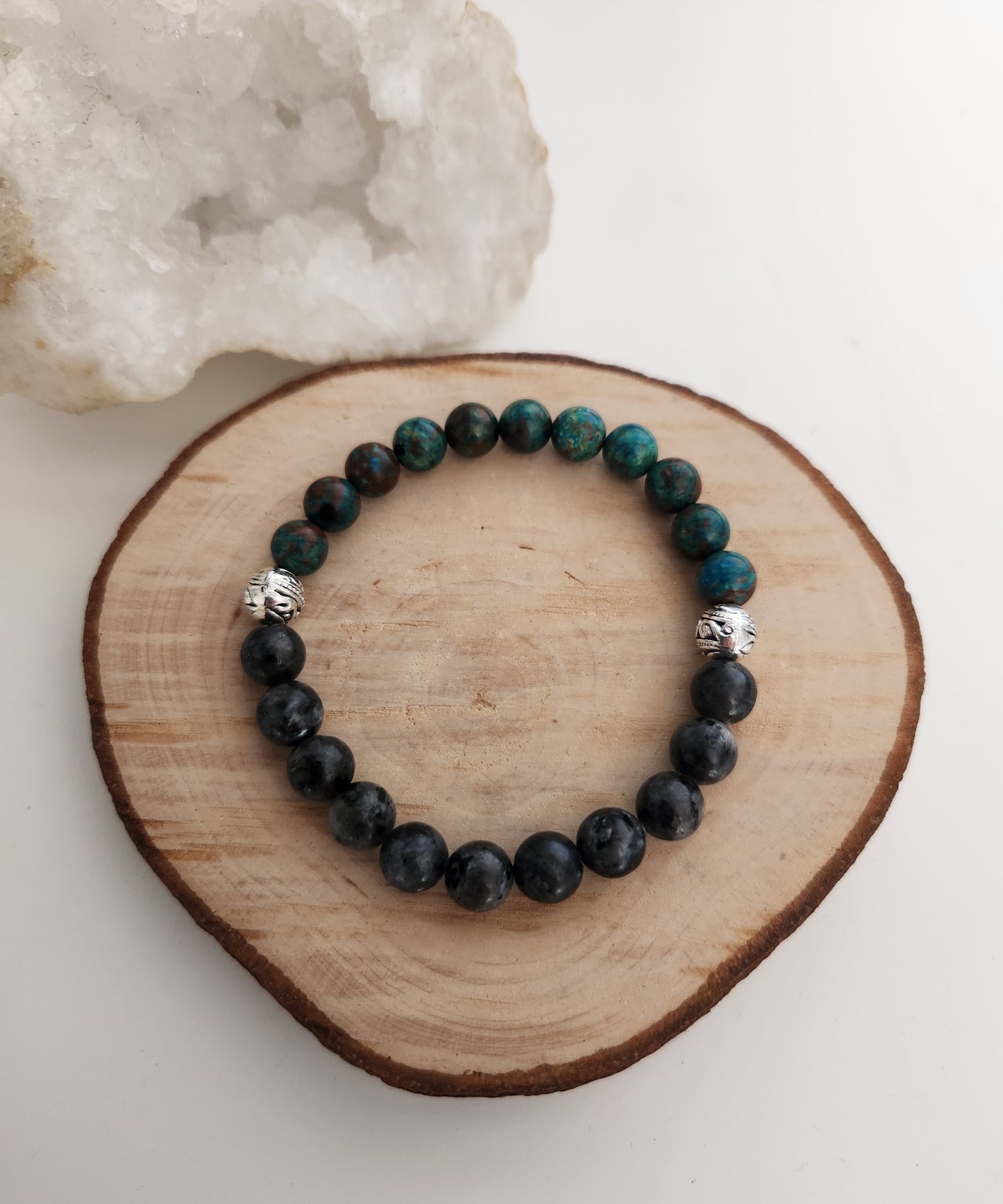 Bracelet Larvikite & Chrysocolle