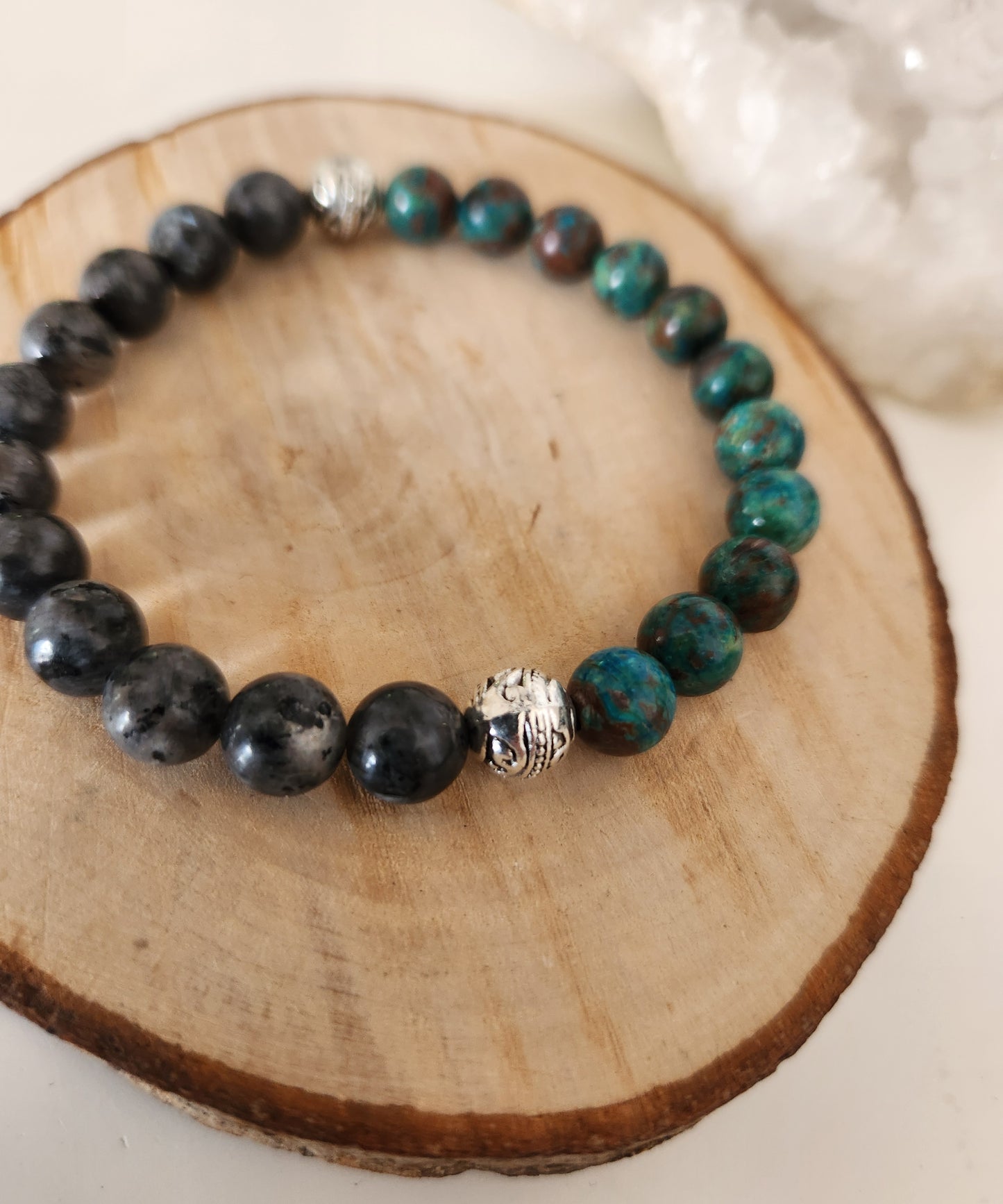 Bracelet Larvikite & Chrysocolle