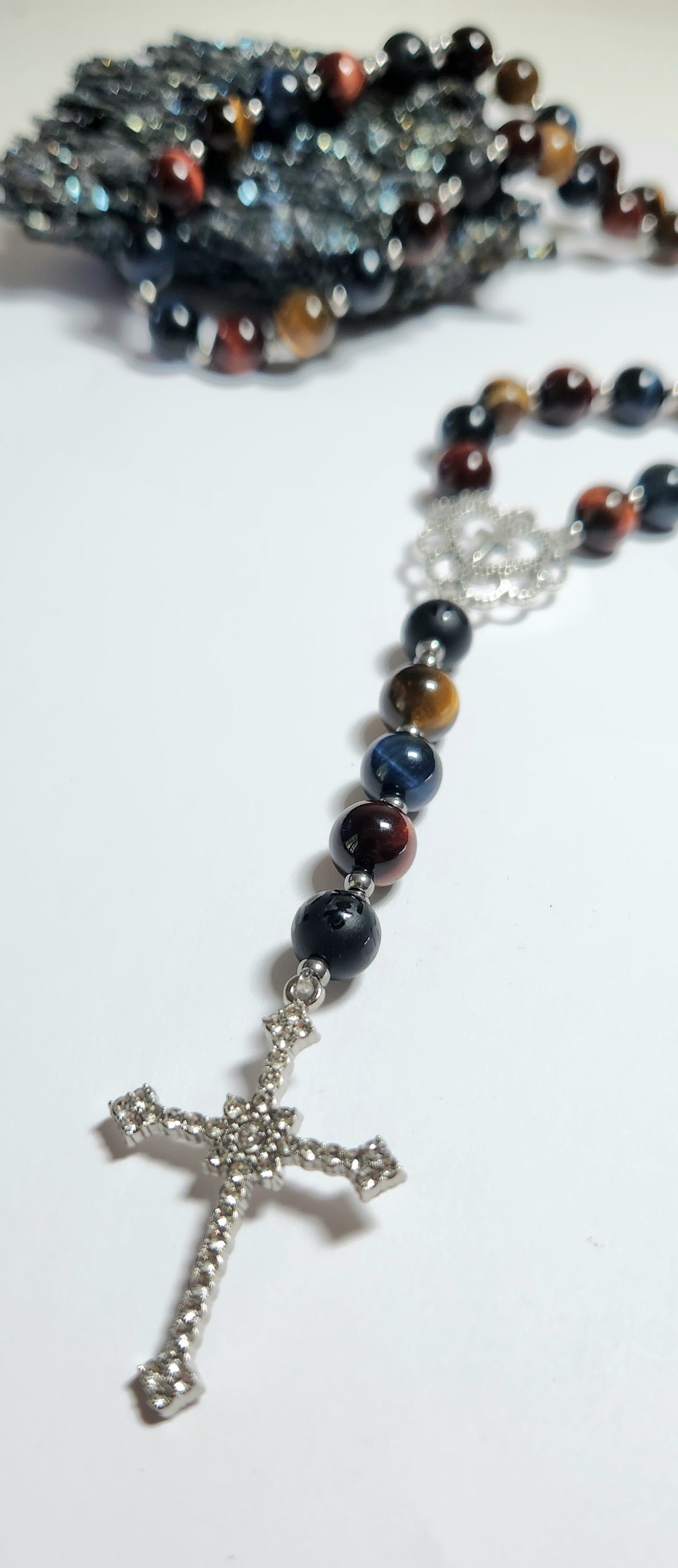 Chapelet Oeil multiple & Obsidienne noire mantra