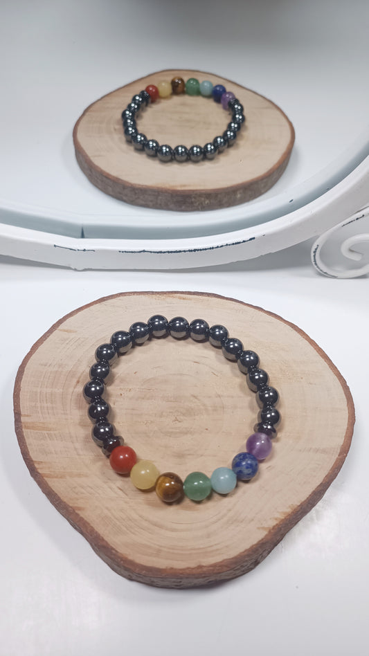 Bracelet Harmonisation - 7 Chakras / Hématite