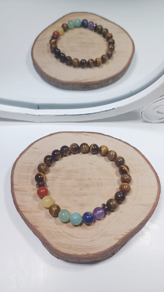 Bracelet Harmonisation - 7 Chakras / Œil de Tigre