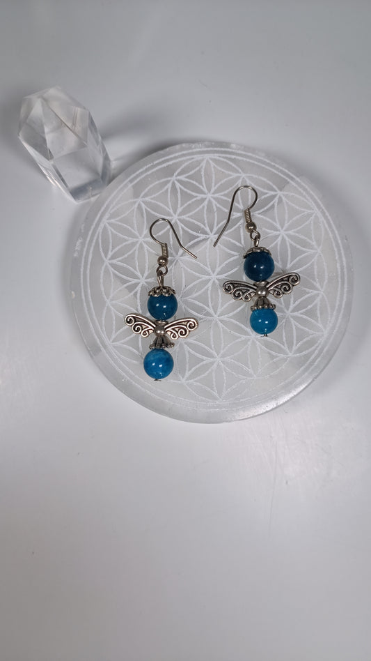 Boucles d'oreilles - Apatite bleue