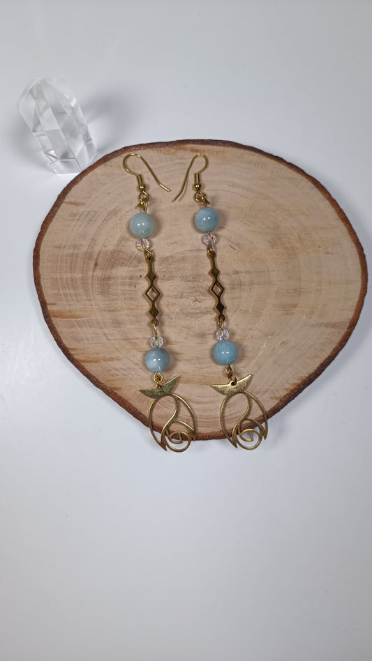 Boucles d'oreilles - Fleurs Amazonite