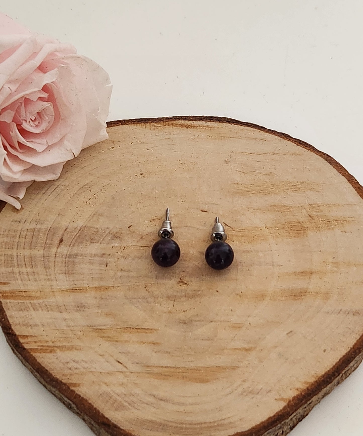 Boucles d'oreilles Boules - Améthyste