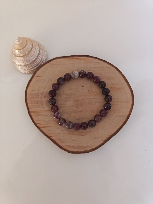 Bracelet Tourmaline Rose - Boules 08 mm