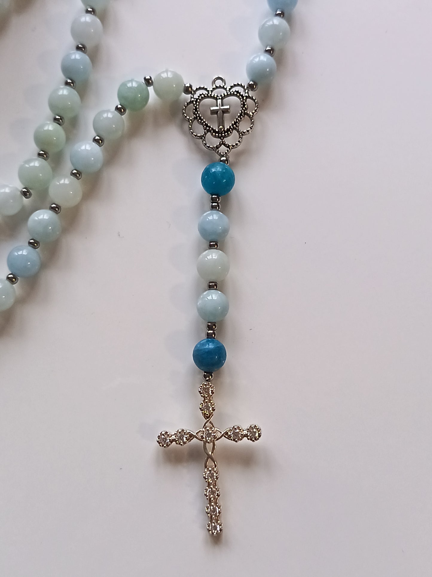 Chapelet Aigue Marine & Apatite Bleue