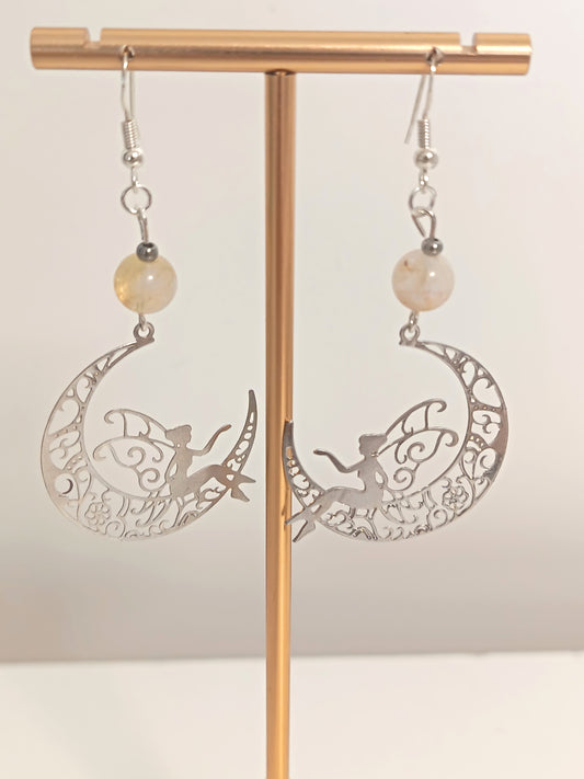 Boucles d'oreilles - Fée - Citrine