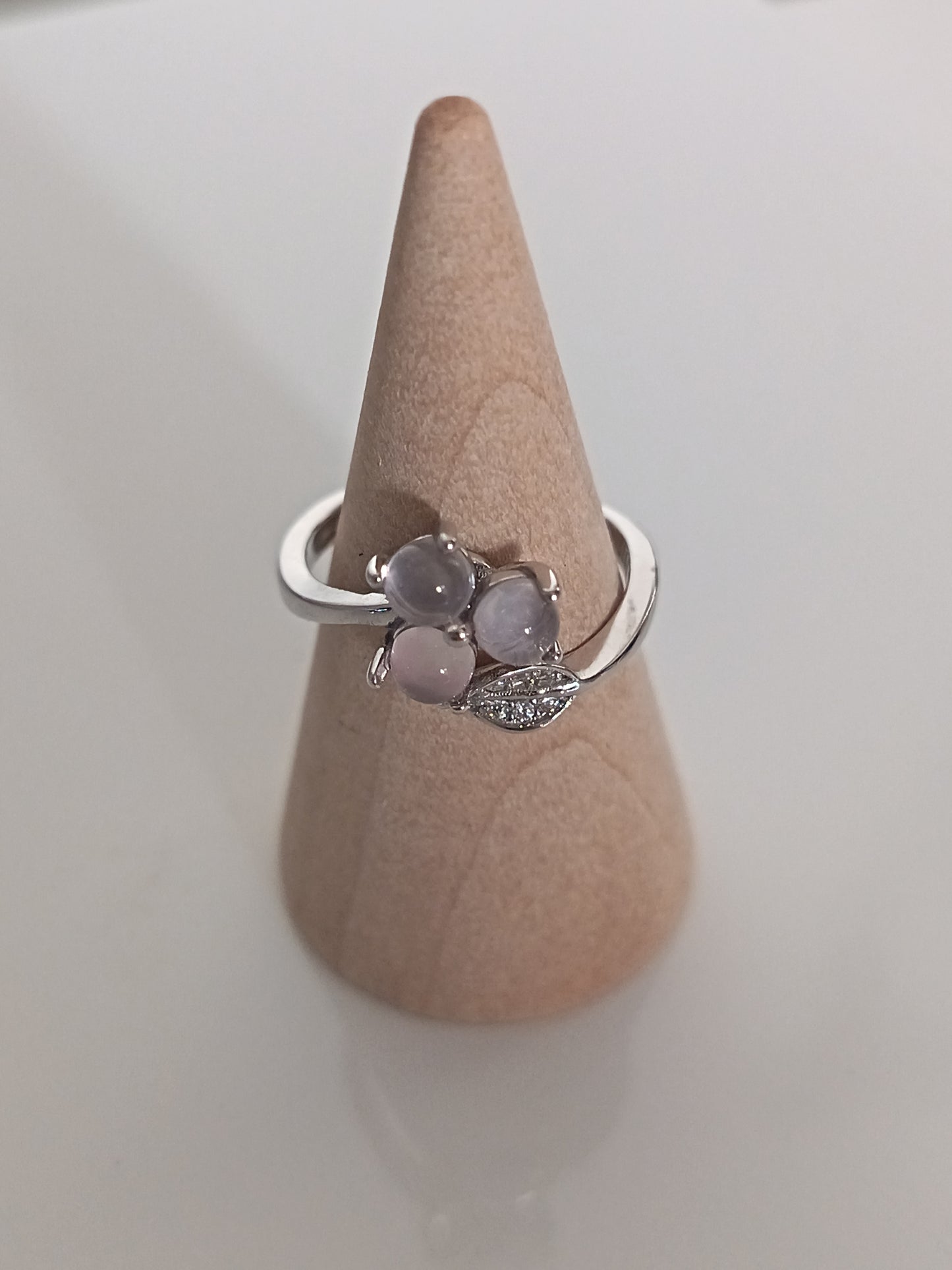 Bague Tréfle Quartz Rose - Argent 925 Réglable