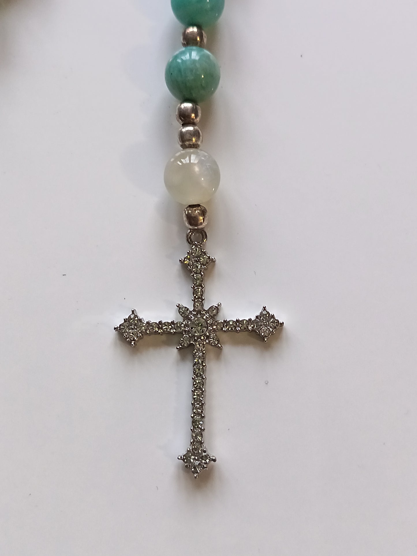 Chapelet Pierre de lune & Amazonite