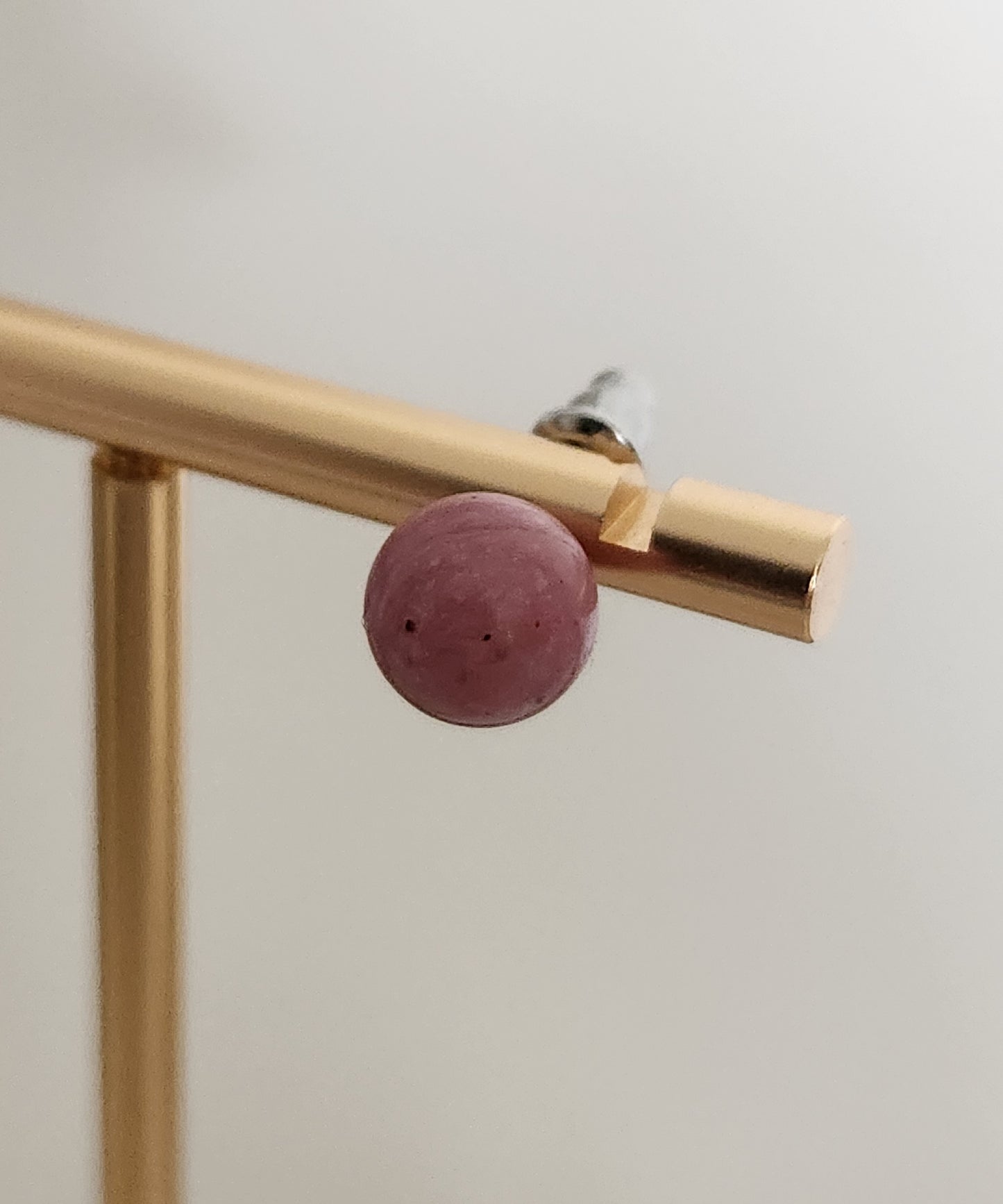 Boucles d'oreilles Boules - Rhodonite