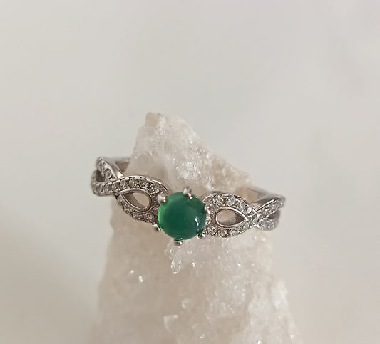 Bague Chrysoprase - Argent 925 Réglable