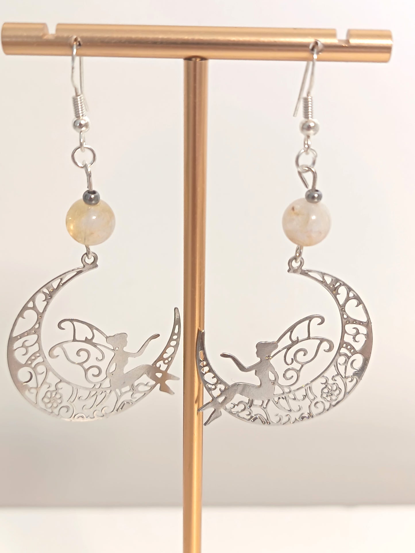 Boucles d'oreilles - Fée - Citrine